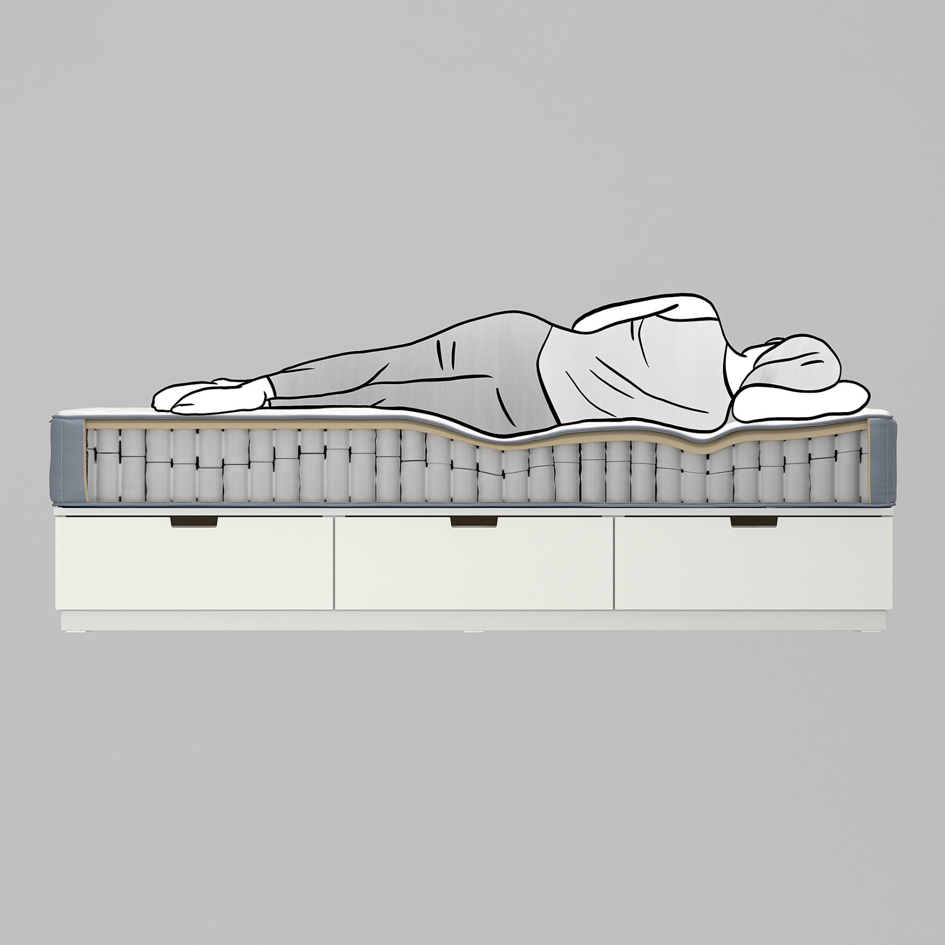 LYNGOR, Френско легло, 90x200 см, 596.151.53