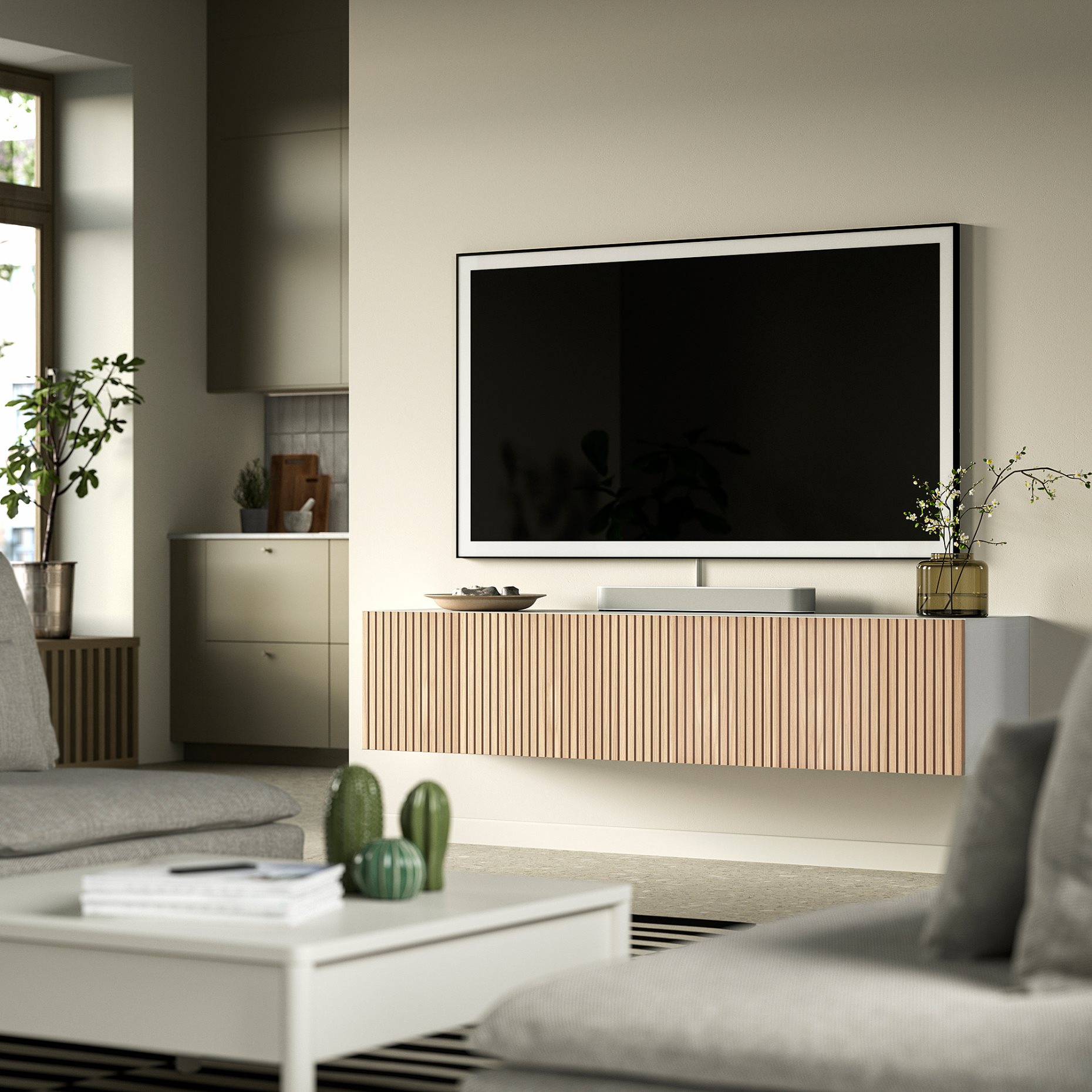 BESTÅ, TV шкаф с вратички, 180x42x38 см, 596.229.12