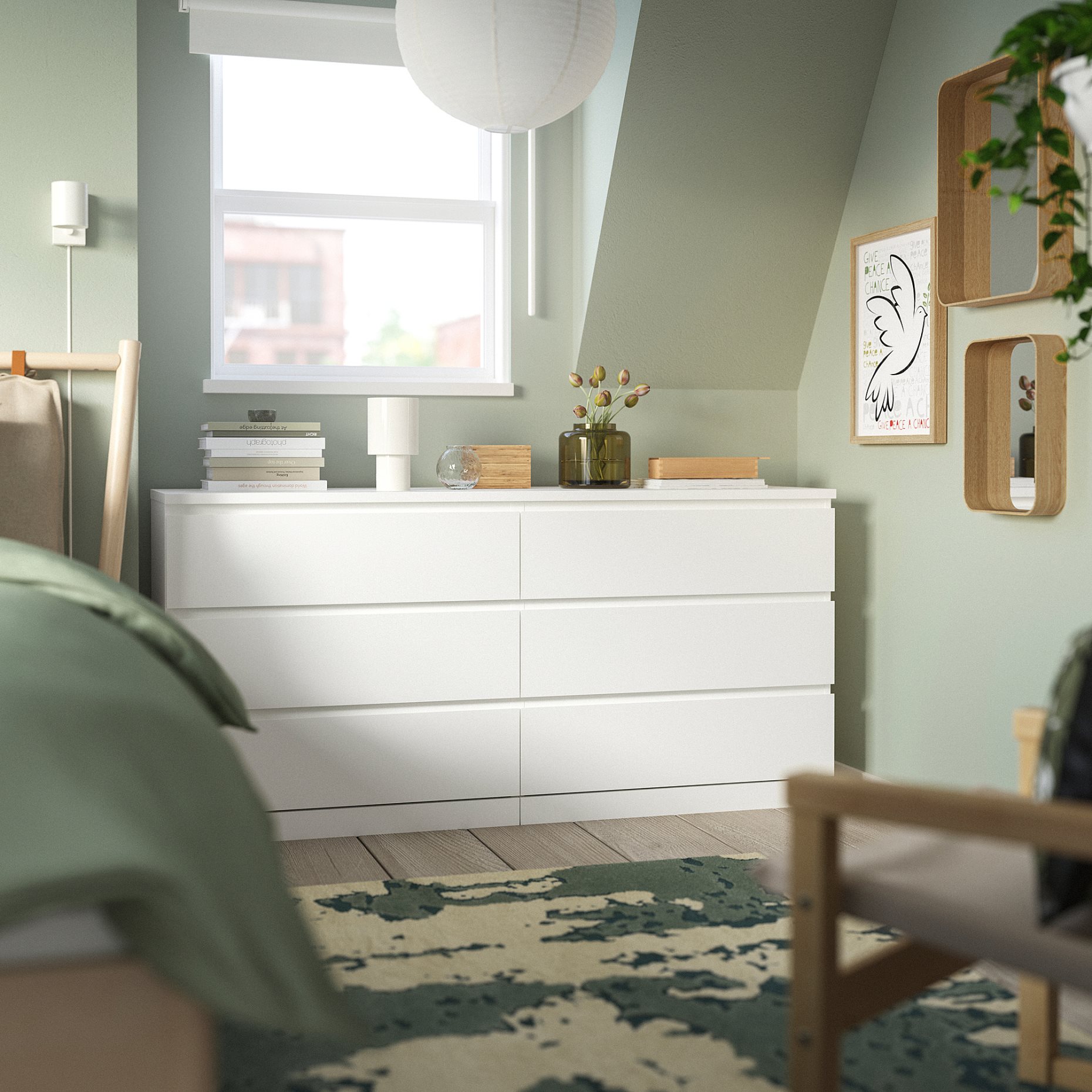 MALM, скрин с 6 чекмеджета, 604.035.84