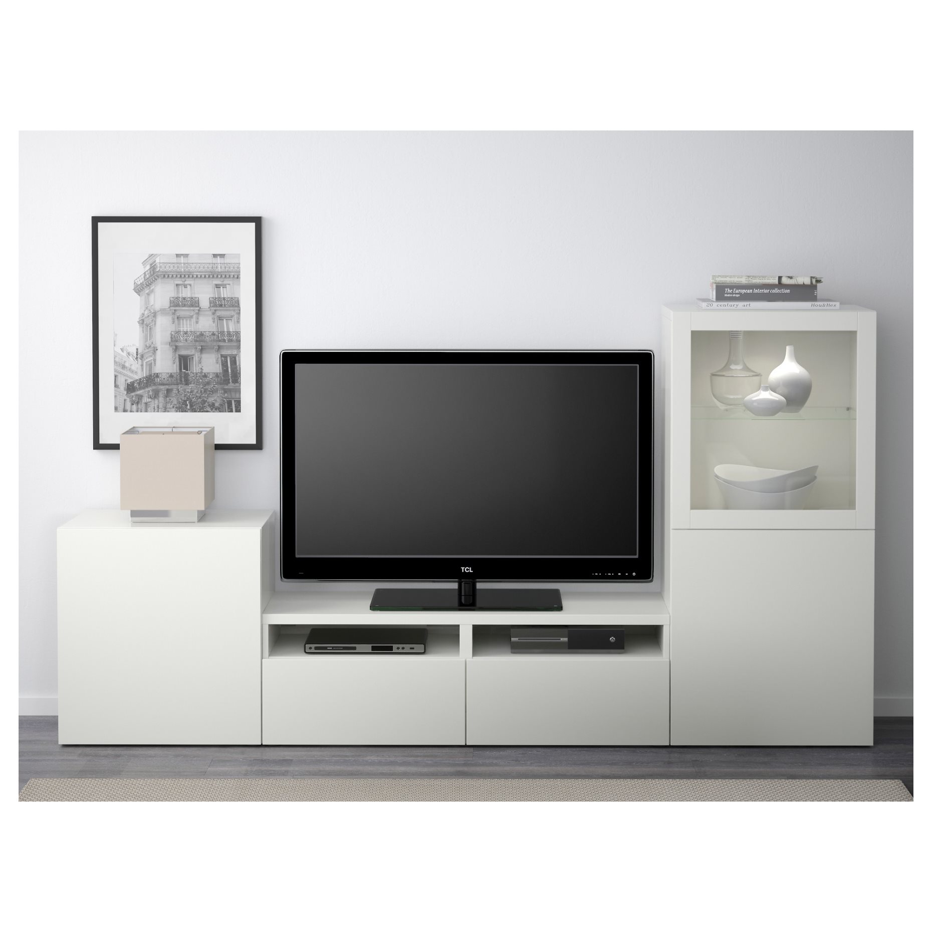 BESTÅ, TV секция със стъклени врати, 691.901.68