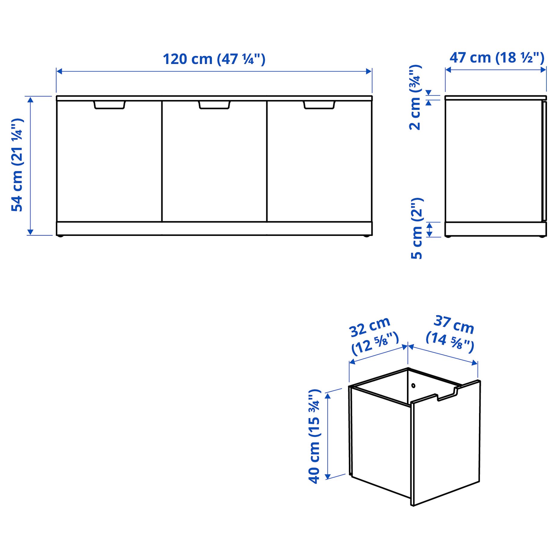 NORDLI, скрин с 3 чекмеджета, 692.765.67