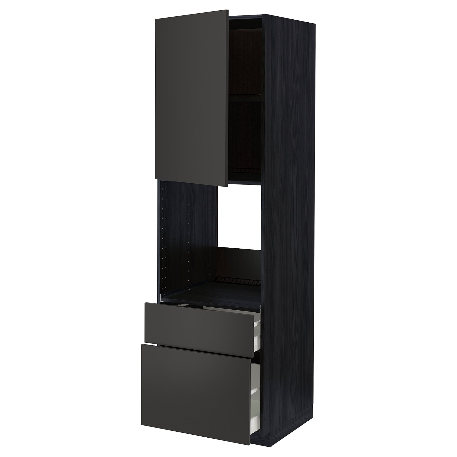 METOD/MAXIMERA, висок шкаф за фурна с врата/2 чела + 1 средно и 1 високо чекм., 694.990.30