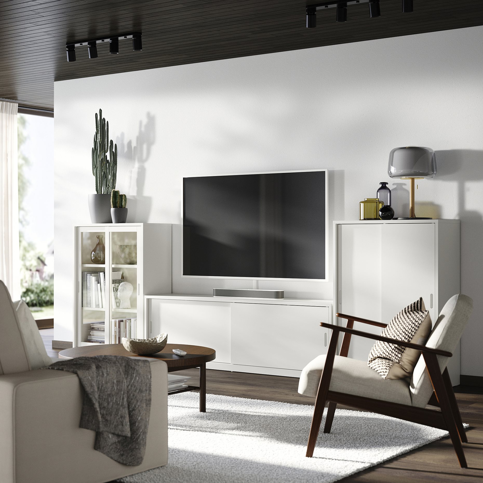 TONSTAD, TV секция с плъзгащи се врати, 695.717.66