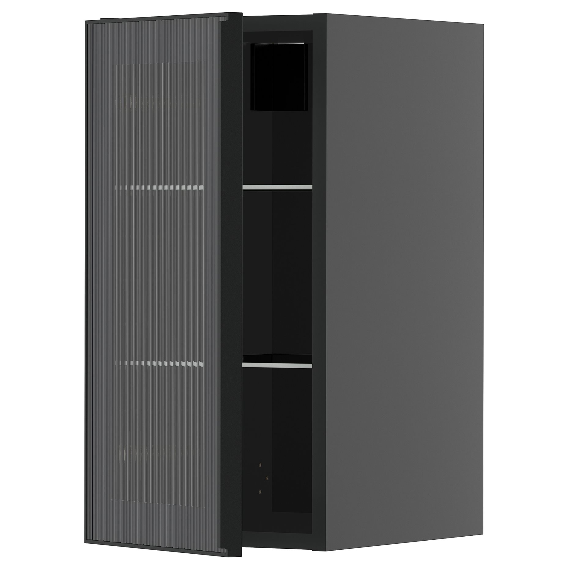 METOD, стенен шкаф с рафтове/стъклена врата, 695.884.08