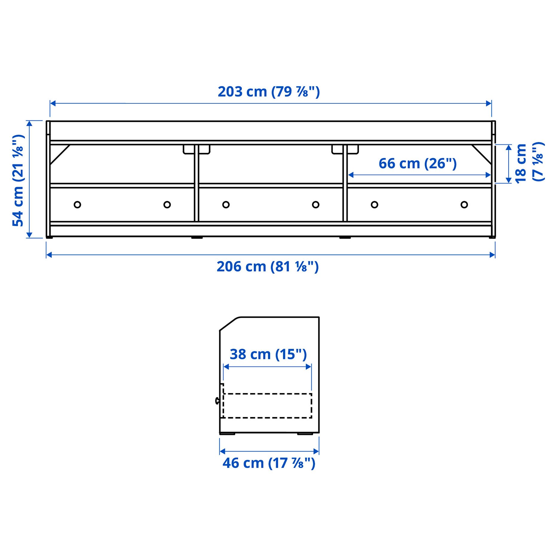 HAUGA, комб. с артикули за съхр./TV шкаф, 276x46x116 см, 696.034.04