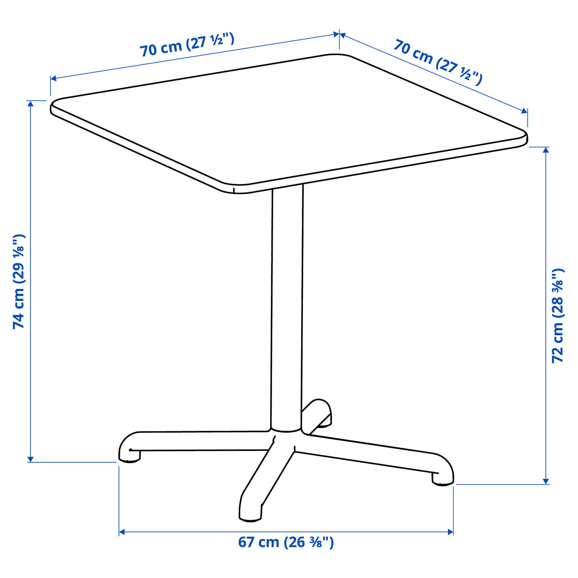 VISINGSÖ/VISINGSÖ, маса и 2 стола, 70x70 см, 696.155.34