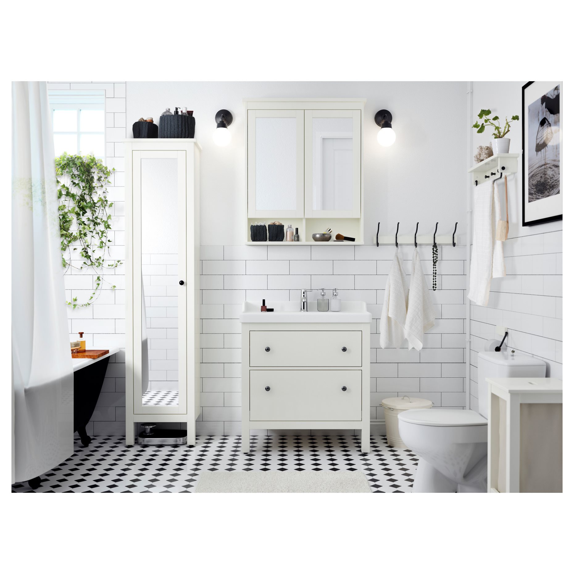 HEMNES, огледало шкаф 49x31x200см, бяло, 702.176.85