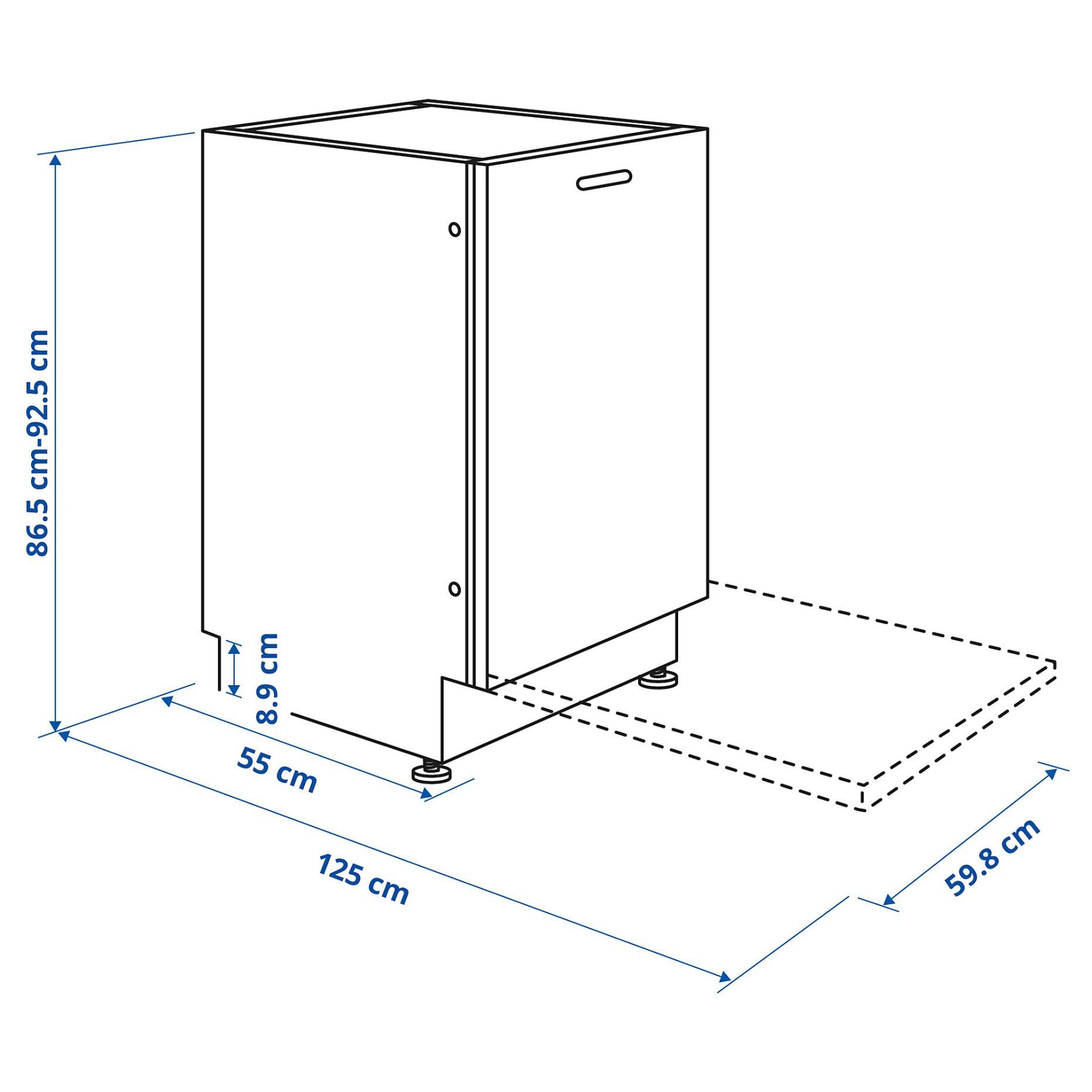 KALLBODA, съдомиялна за вграждане, IKEA 700, 705.480.63