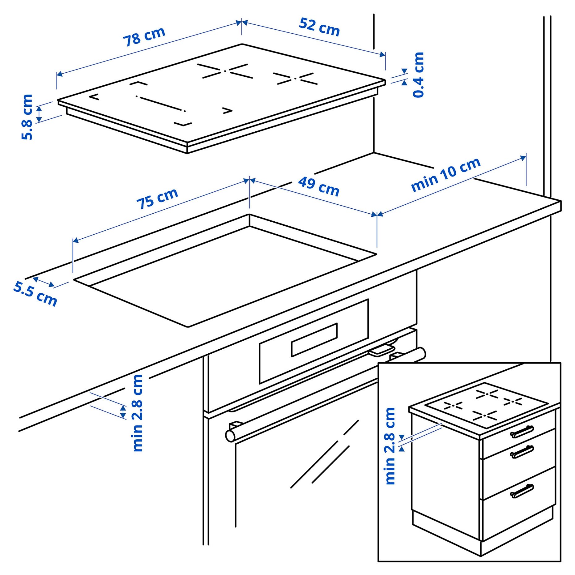 ROGESTAD, индукционен готварски плот, IKEA 500, 705.595.13