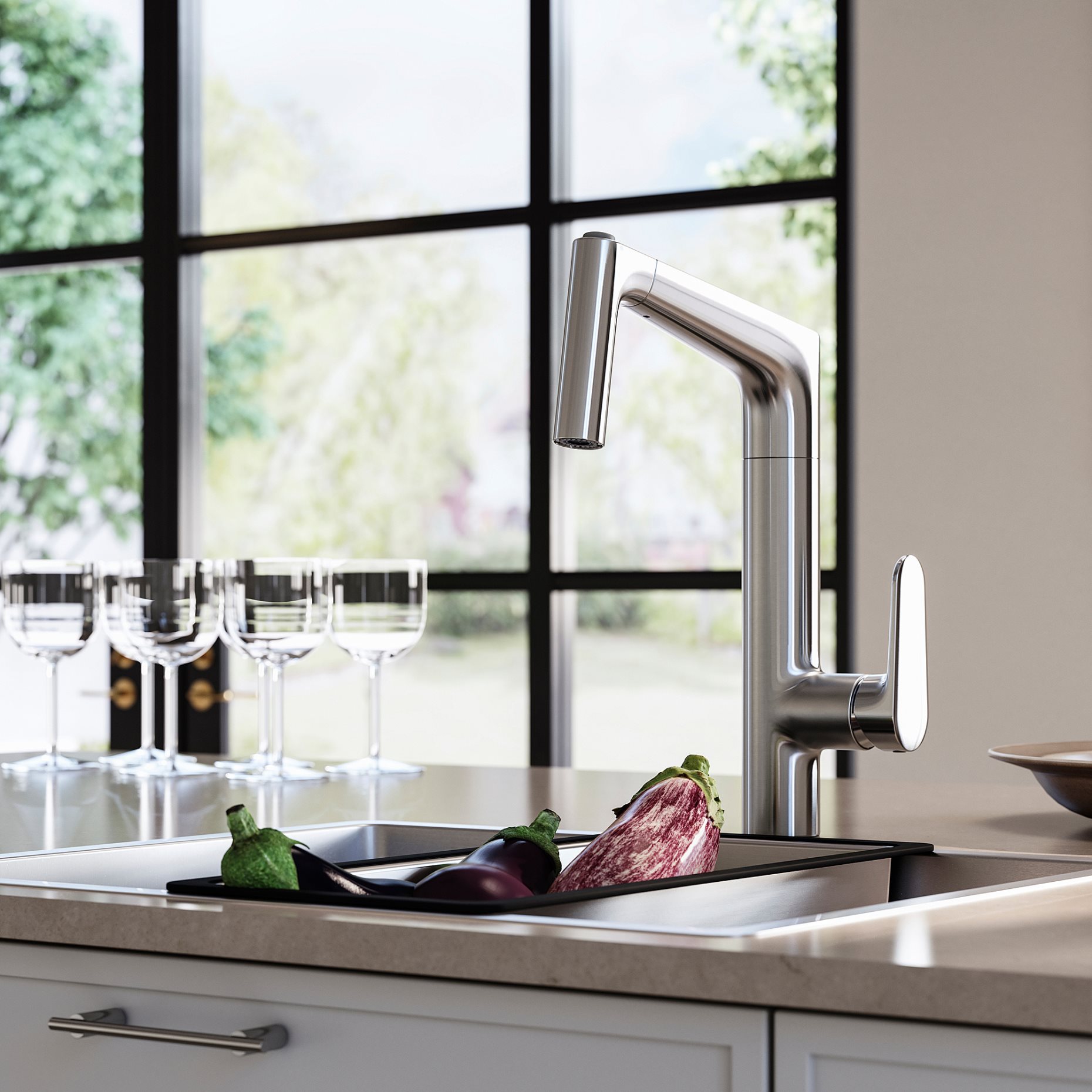 MAJSJÖN, изтеглящ се кухненски смеситил със струйник, 706.019.13