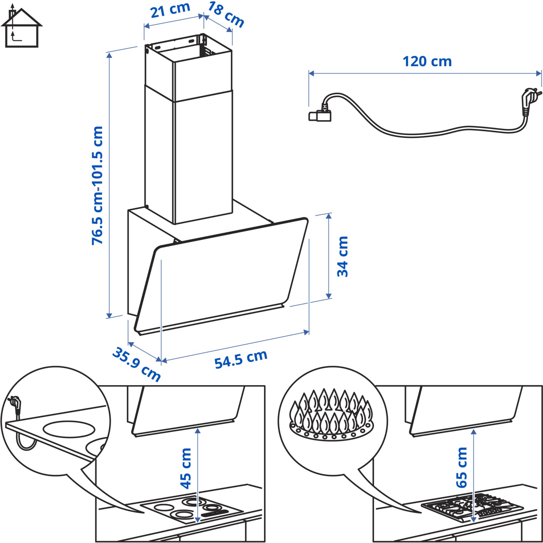 STACKBO, аспиратор за стенен монтаж, IKEA 300, 706.023.71
