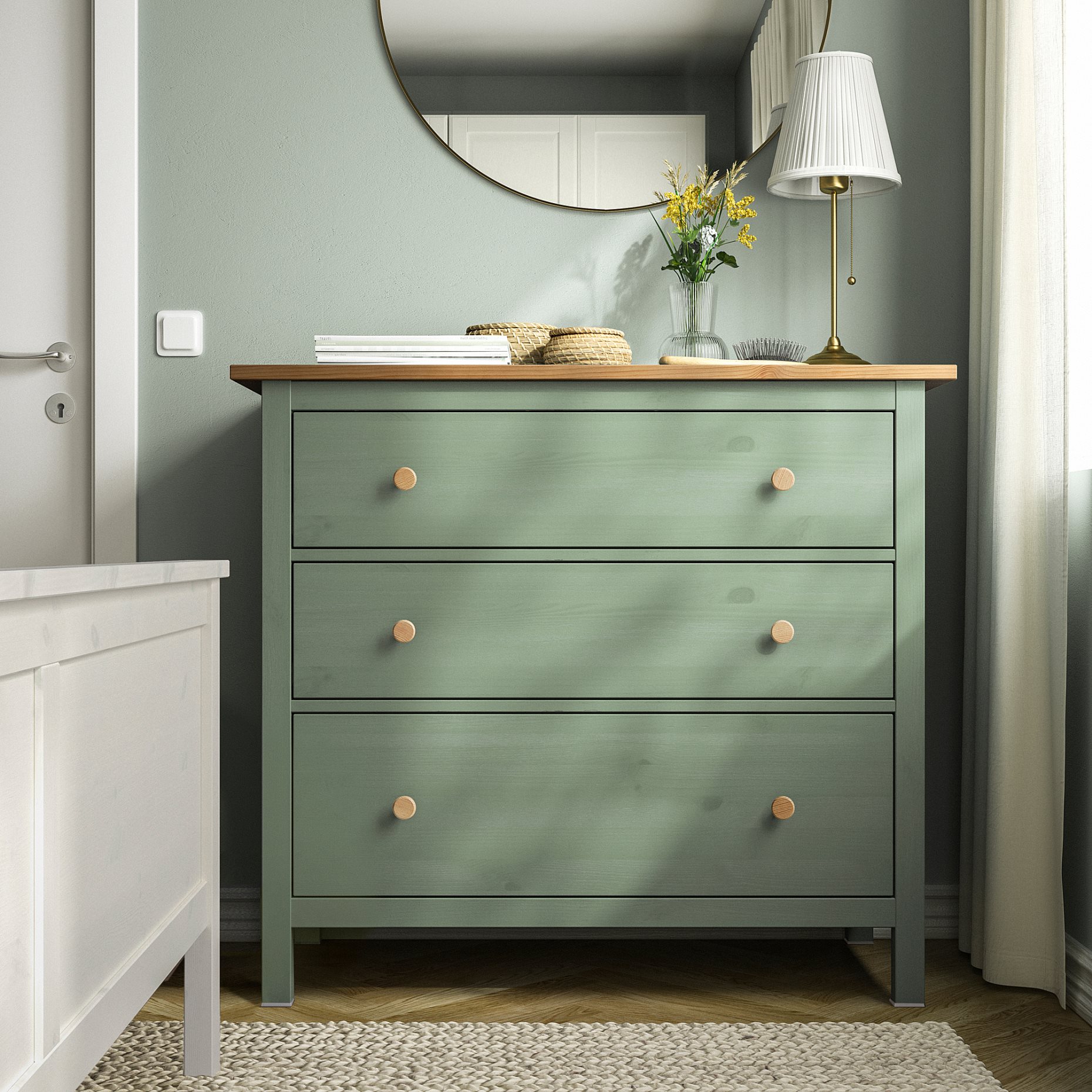 HEMNES, скрин с 3 чекмеджета, 706.107.38