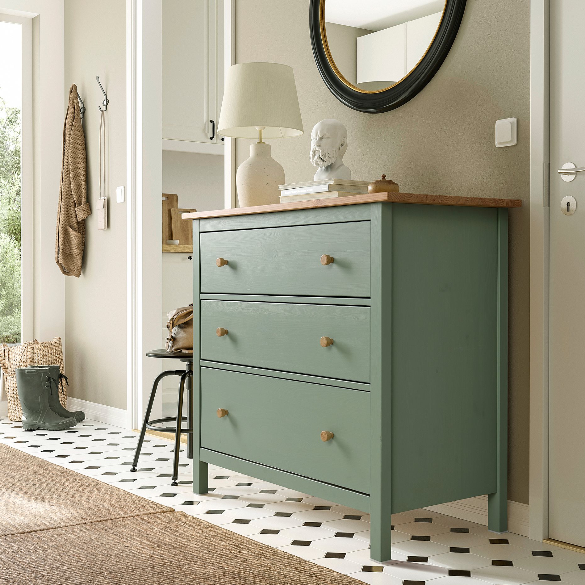 HEMNES, скрин с 3 чекмеджета, 706.107.38