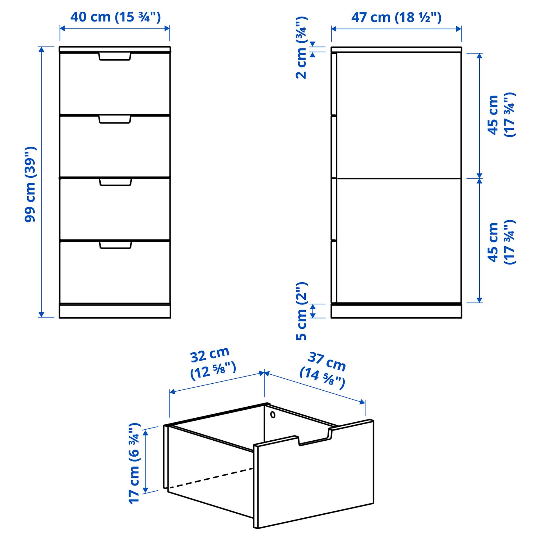 NORDLI, скрин с 4 чекмеджета, 792.398.43