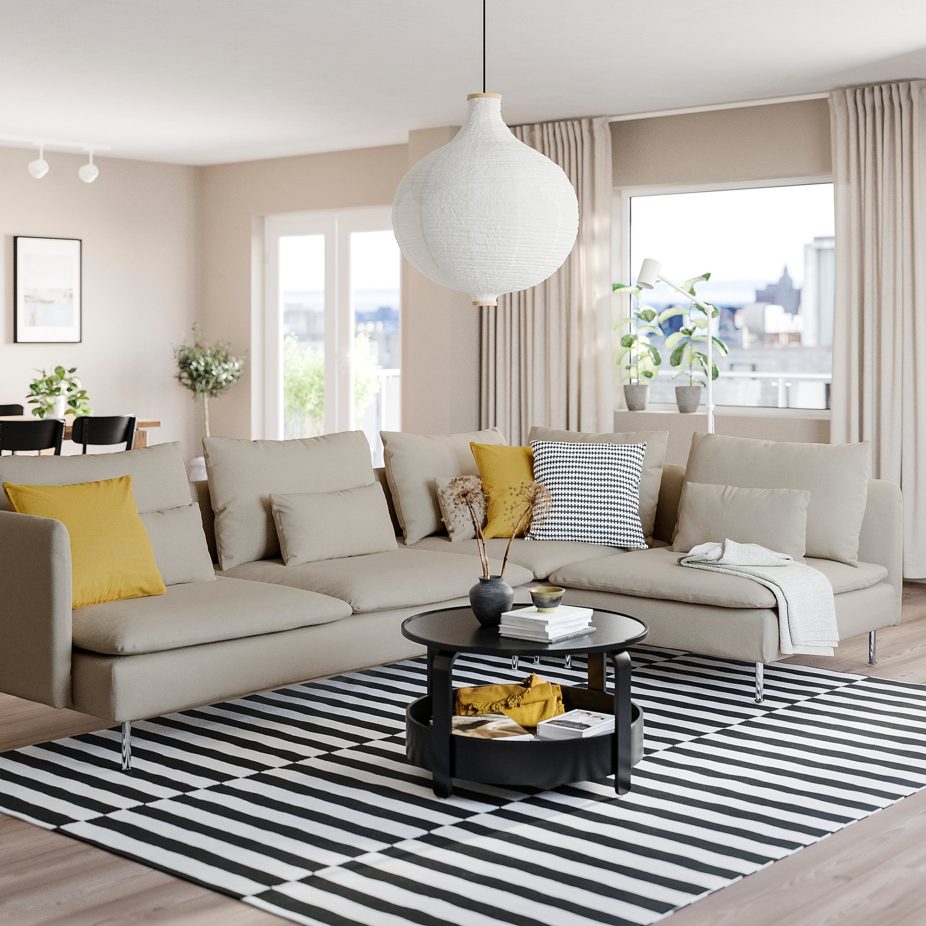 SÖDERHAMN, Ъглов диван, 4 места с отворен край, 794.496.62