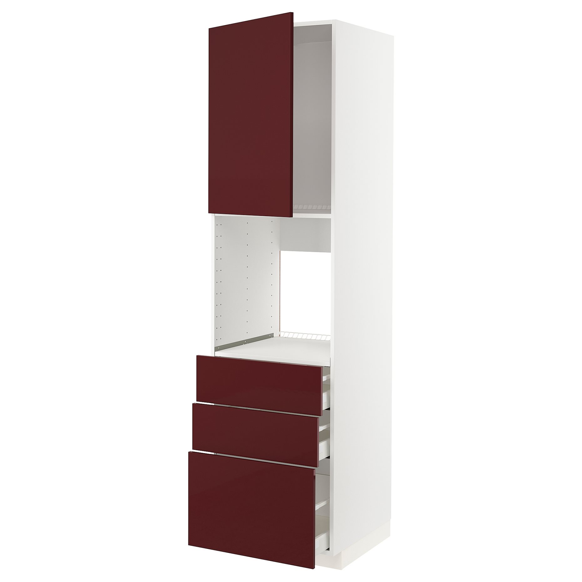 METOD/MAXIMERA, висок шкаф за фурнаа с врата/3 чекм, 794.681.51