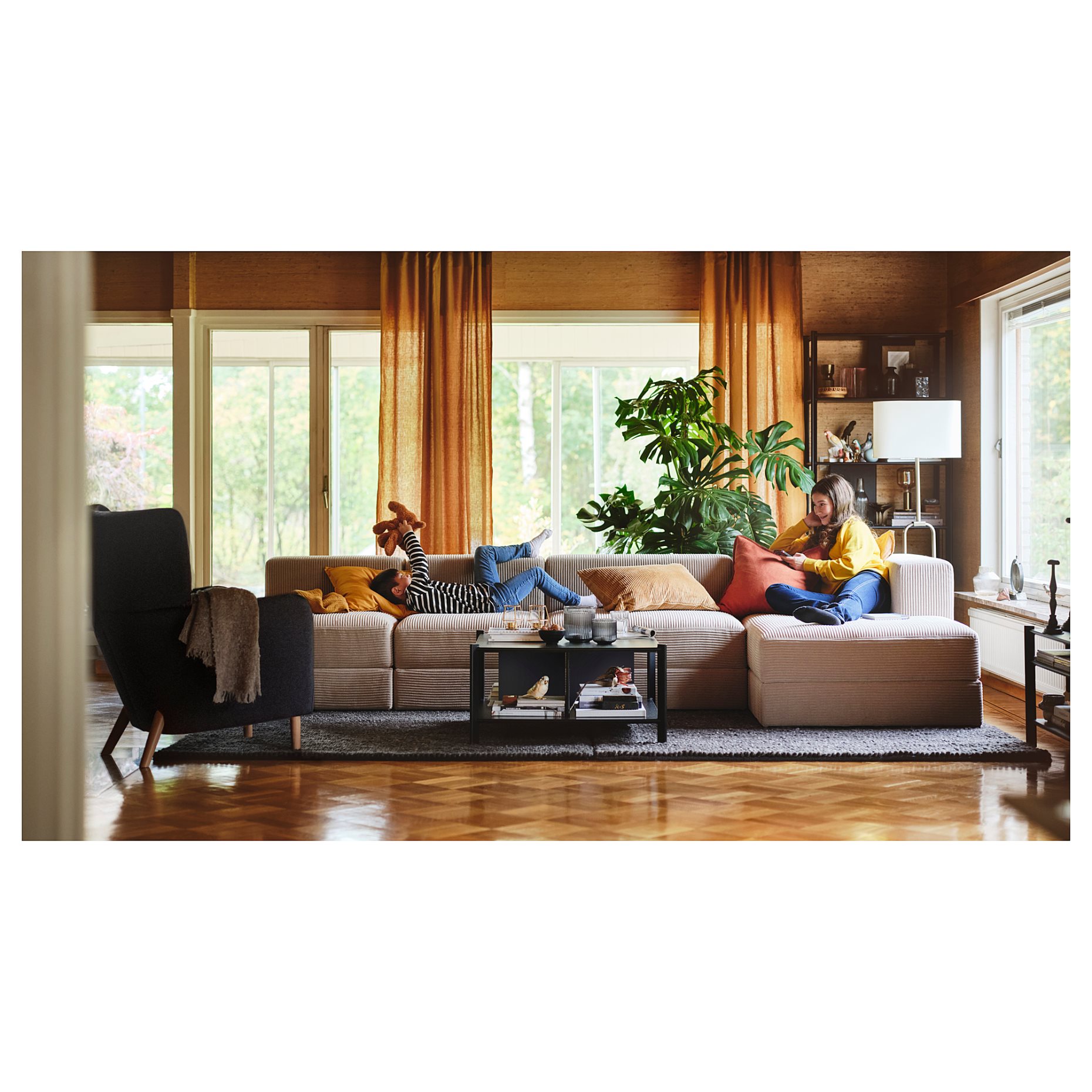 JÄTTEBO, 4,5-местен модулен диван с лежанка, десен, 794.694.81