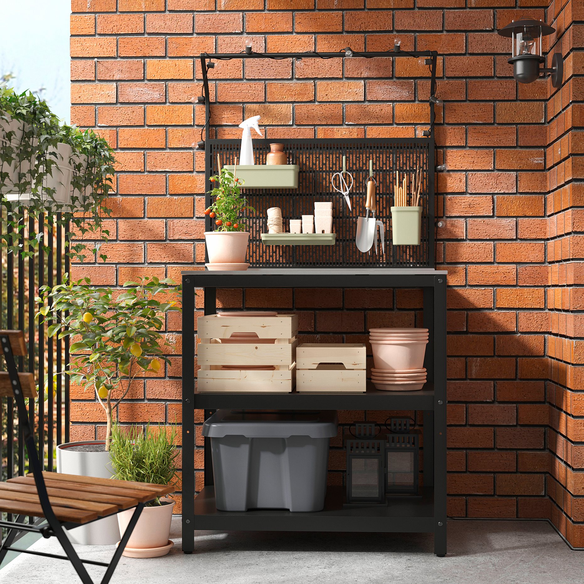 GRILLSKÄR, кухненски остров със заден панел, на открито, 794.952.44