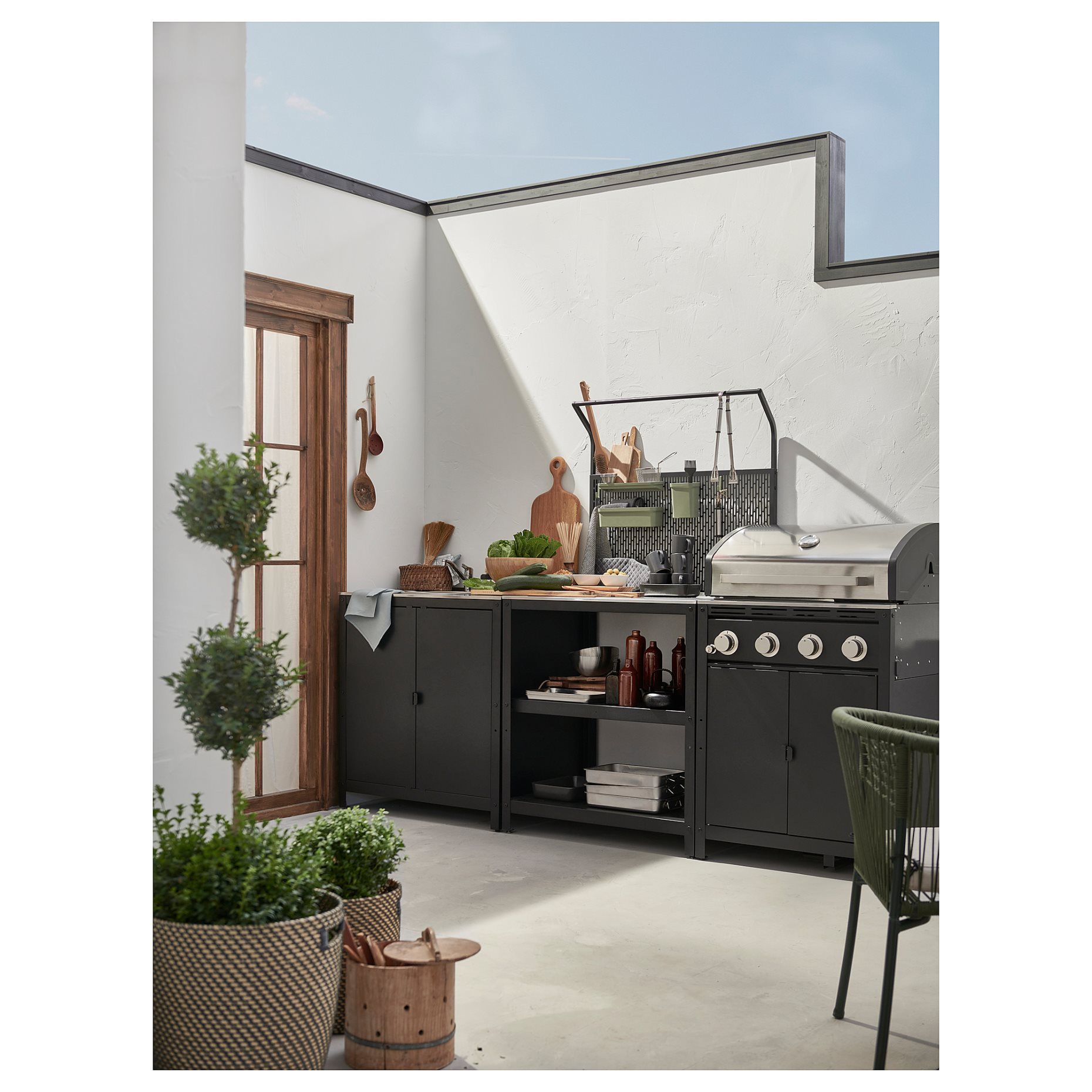 GRILLSKÄR, кухненски остров със заден панел, на открито, 794.952.44