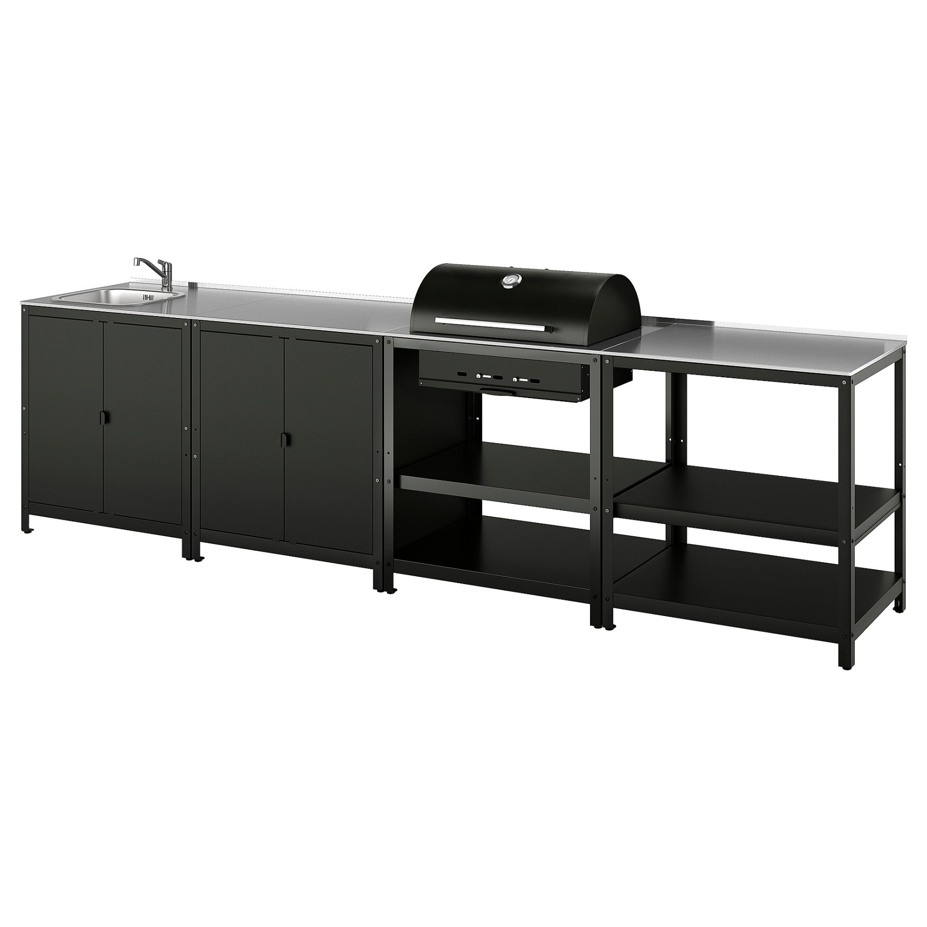 GRILLSKÄR, външна кухненска мивка + барбекю, дървени въглища, 794.968.80