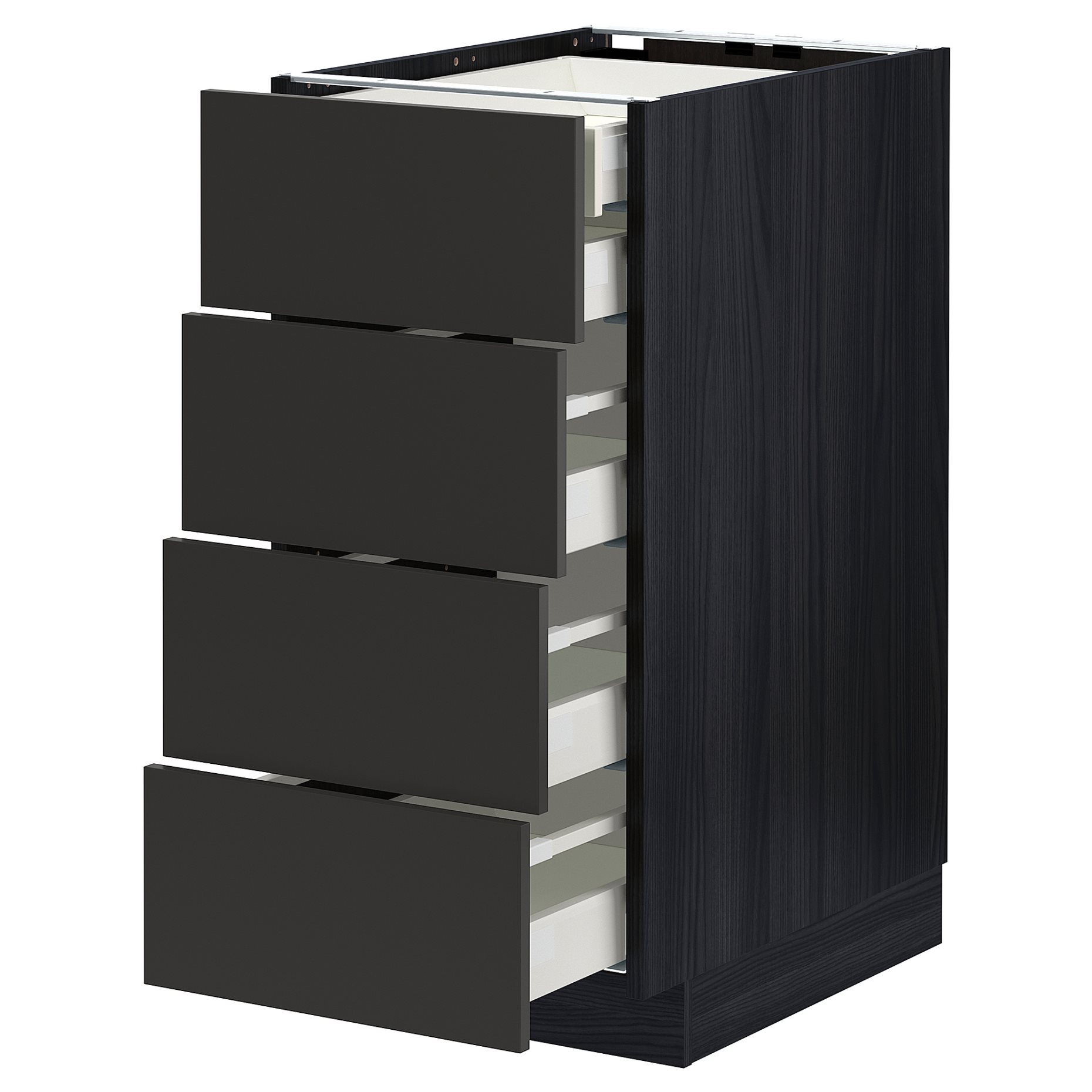 METOD/MAXIMERA, долен шкаф с 4 чела/2 ниски + 3 средни чекм., 794.987.18
