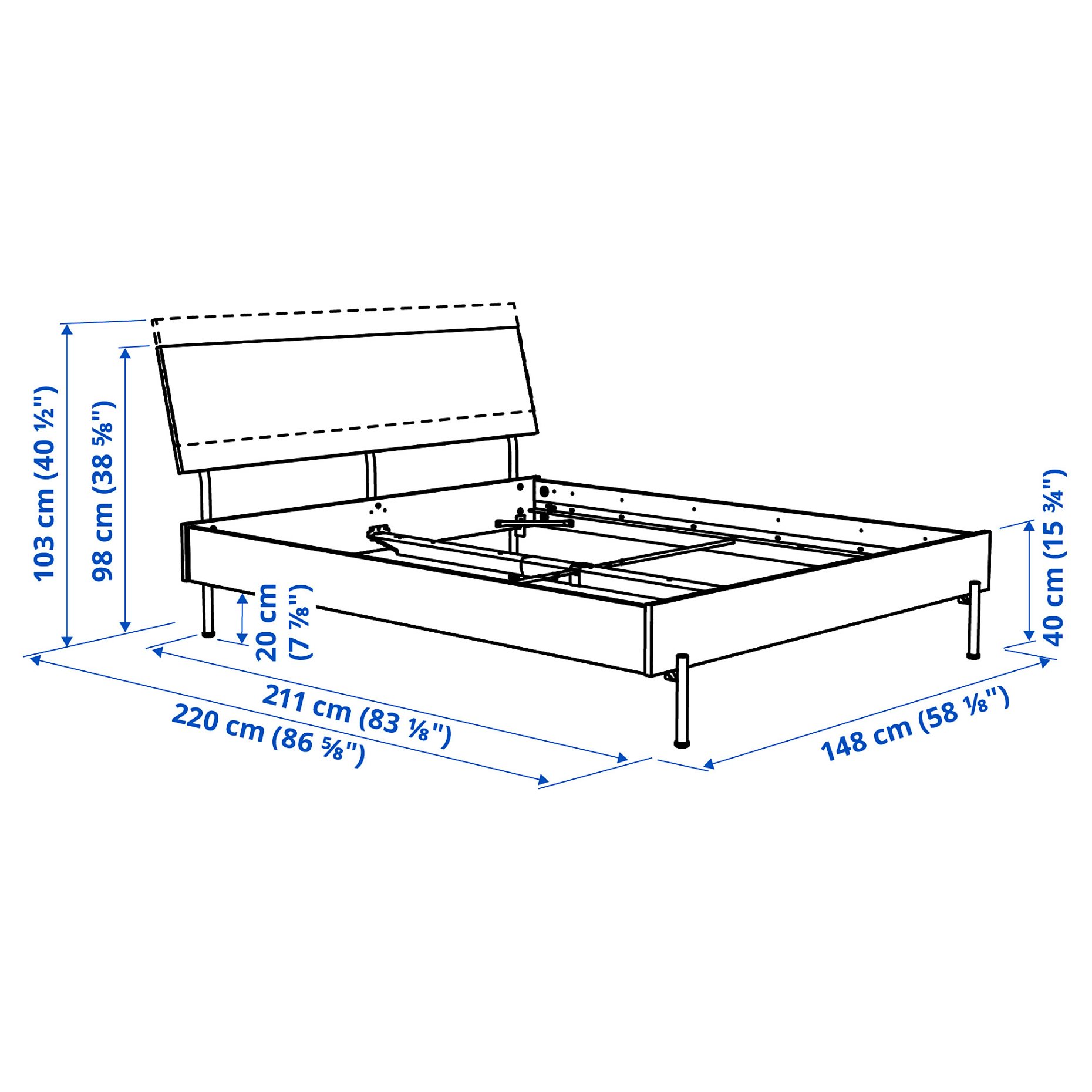 RÅDMANSÖ, рамка за легло, 140x200 см, 795.986.52