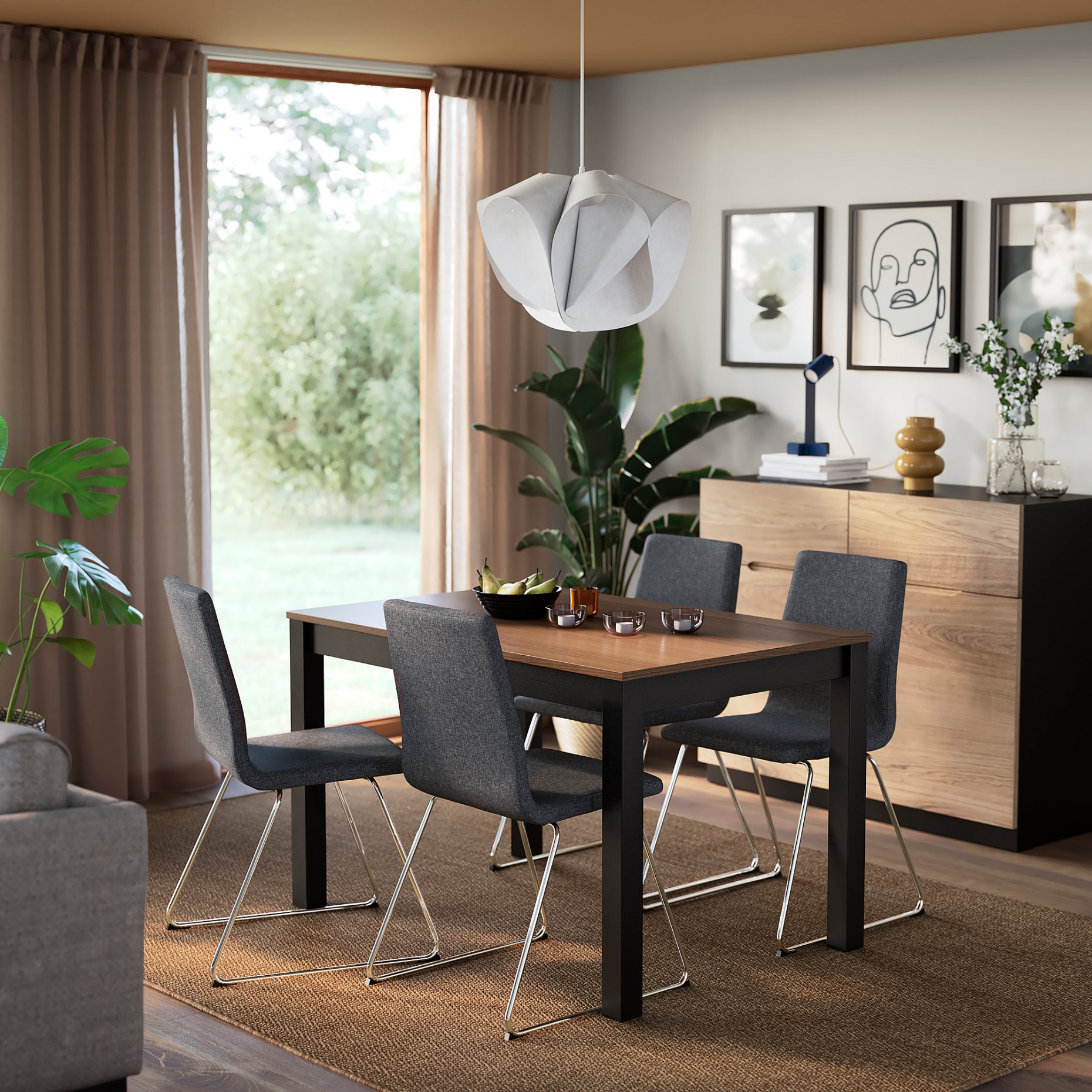 ÅLHULT/LILLÅNÄS, маса и 4 стола, 796.100.79