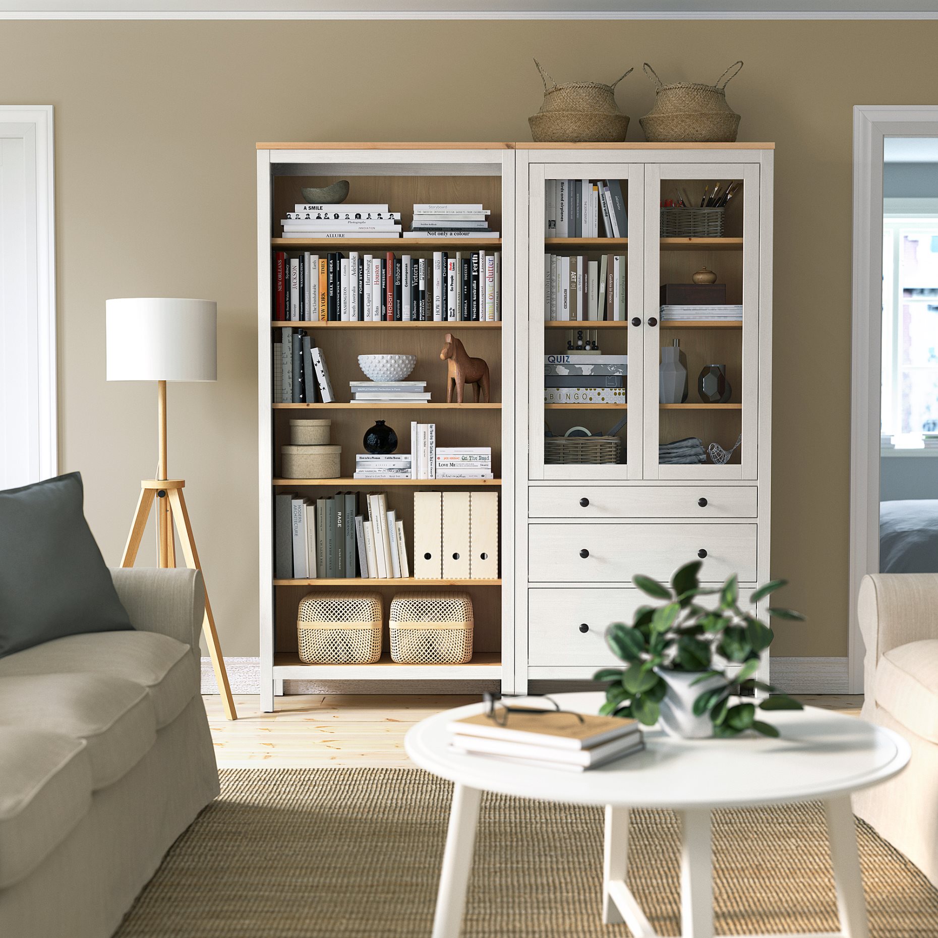 HEMNES, комб. артикул за съхр. с врати/чекмеджета, 180x197 см, 796.499.82