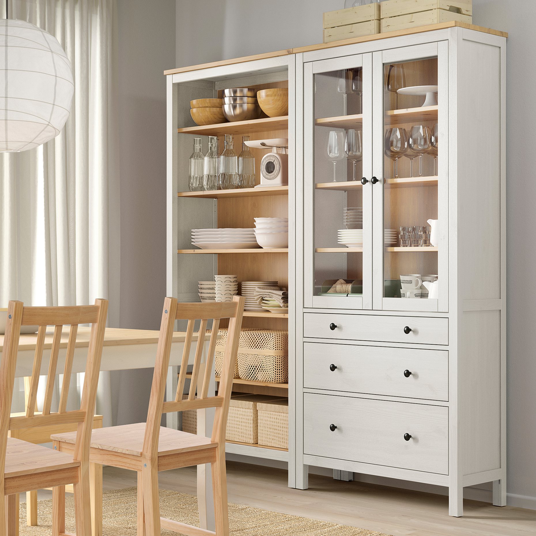 HEMNES, комб. артикул за съхр. с врати/чекмеджета, 180x197 см, 796.499.82