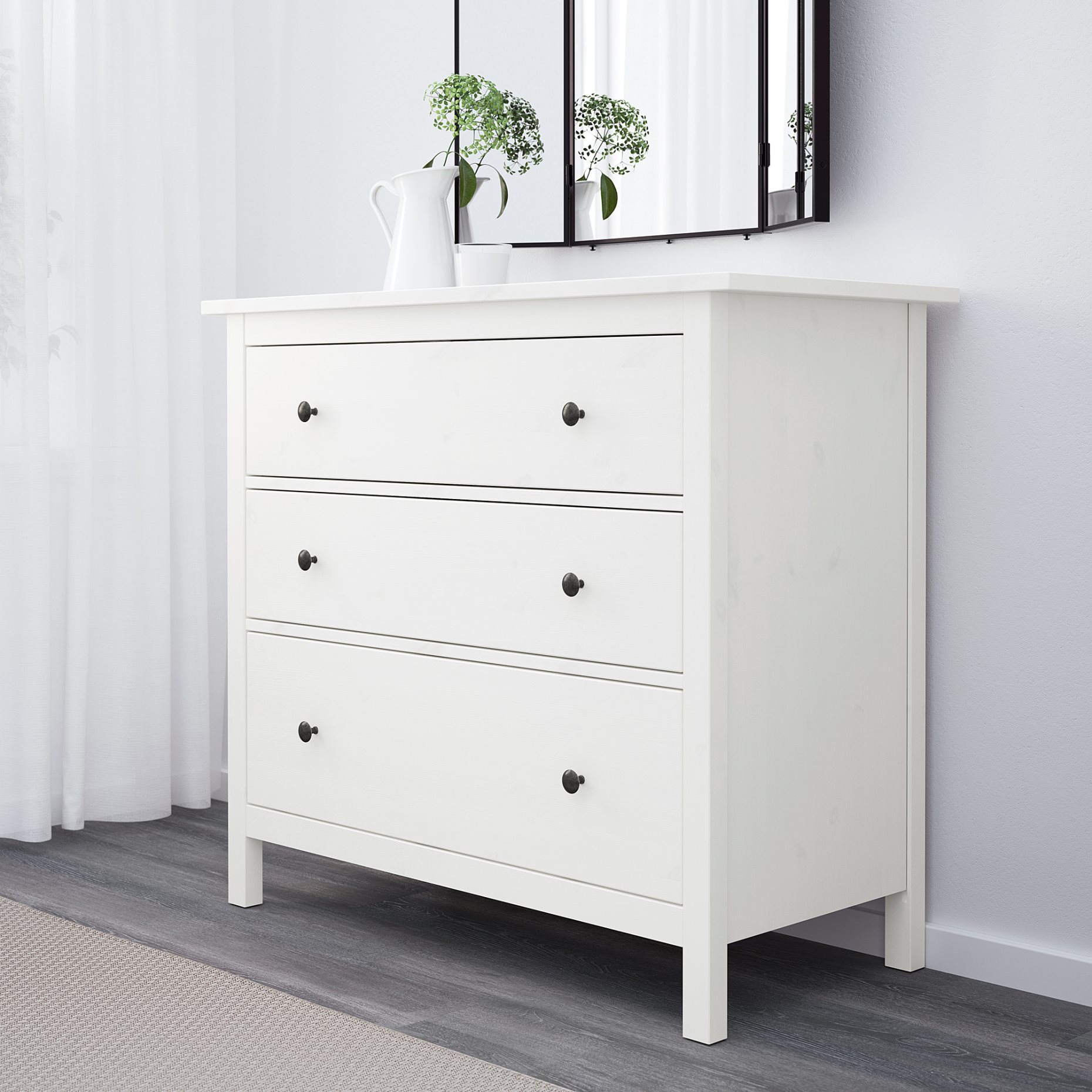 HEMNES, скрин с 3 чекмеджета, 804.247.45