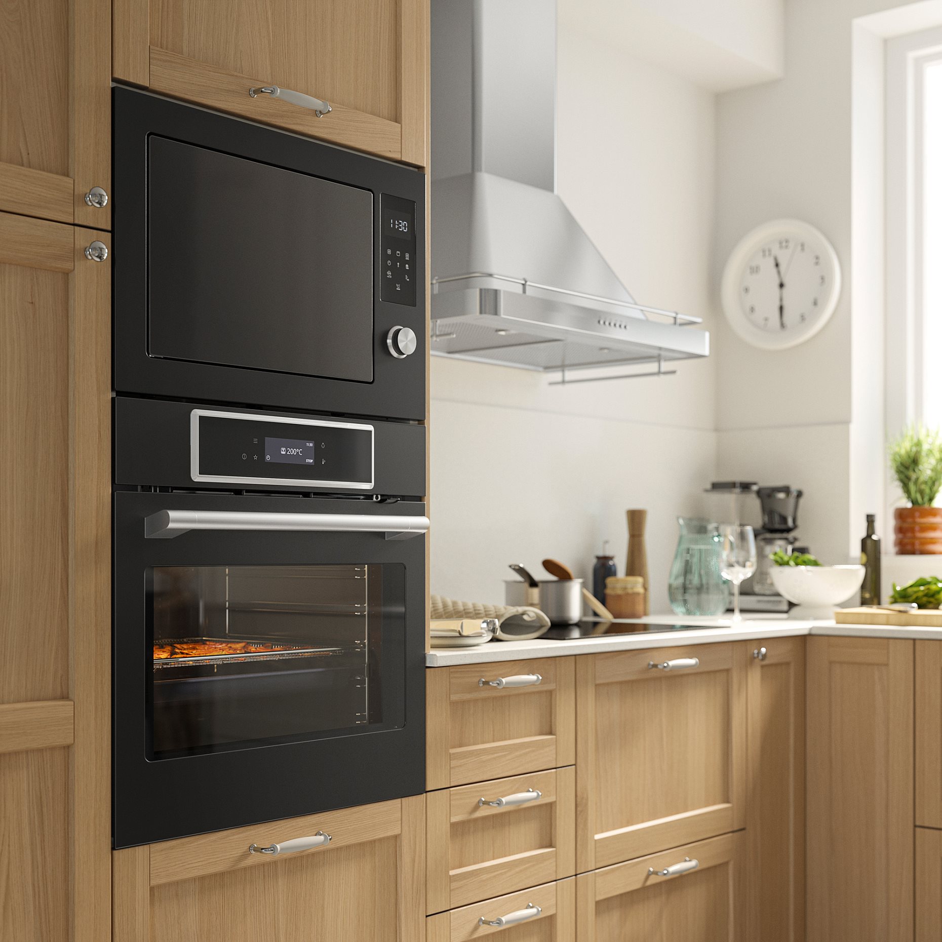 STENABY, фурна с вентилатор, ф-я за готвене с горещ въздух, пиролит., IKEA 700, 806.002.20