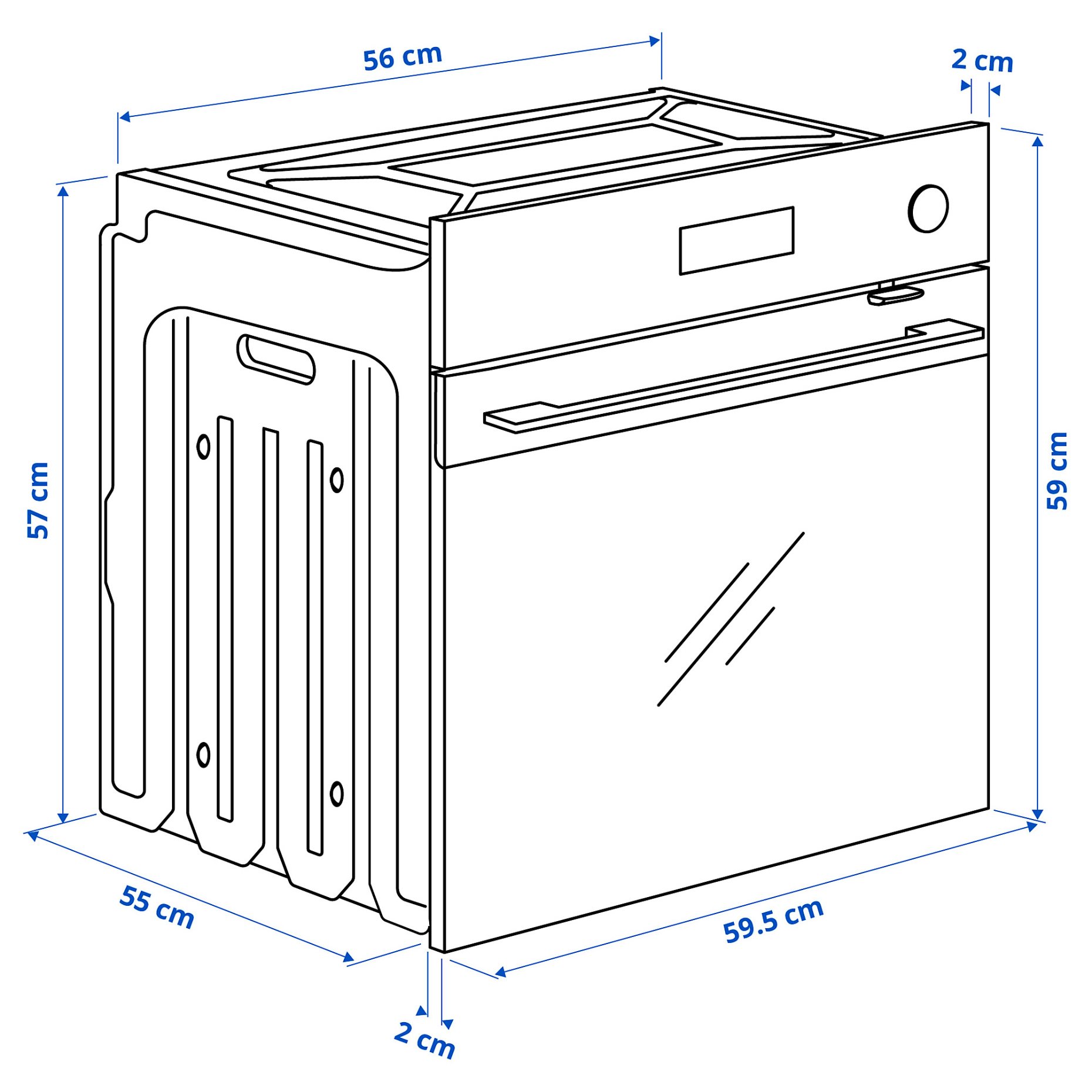 SPJUTBO, Фурна с вентилатор, комб. ф-я за готвене на пара и готвене с горещ въздух, IKEA 700, 806.002.77
