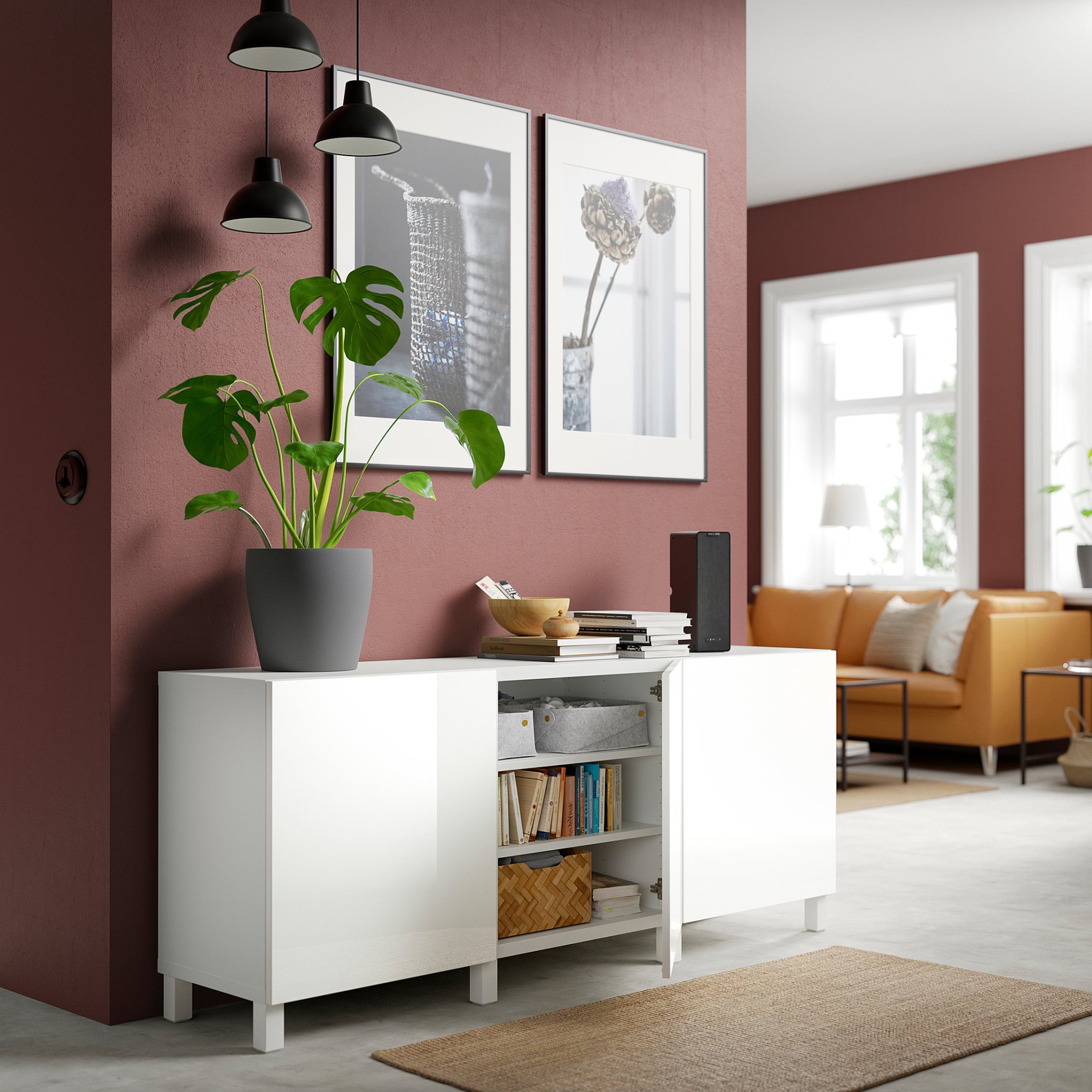 BESTÅ, комбиниран артикул за съхранение с врати, 891.398.19