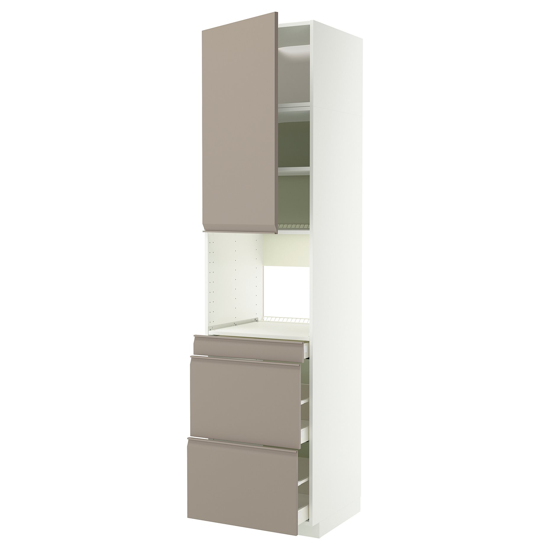 METOD/MAXIMERA, висок шкаф за комби микро, врата/3 чекм., 894.917.59