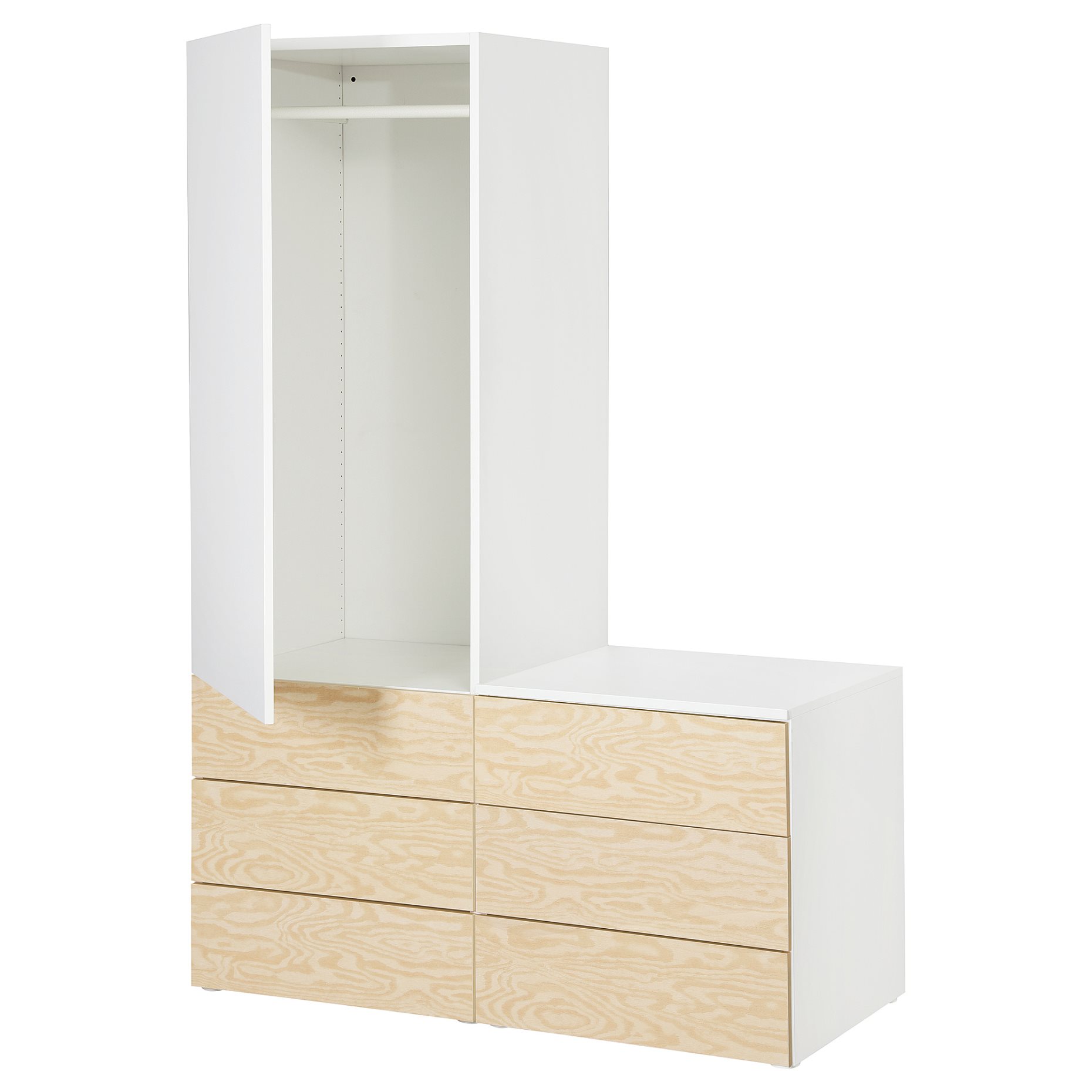 PLATSA, гардероб с 1 врата и 6 чекмеджета, 895.014.28