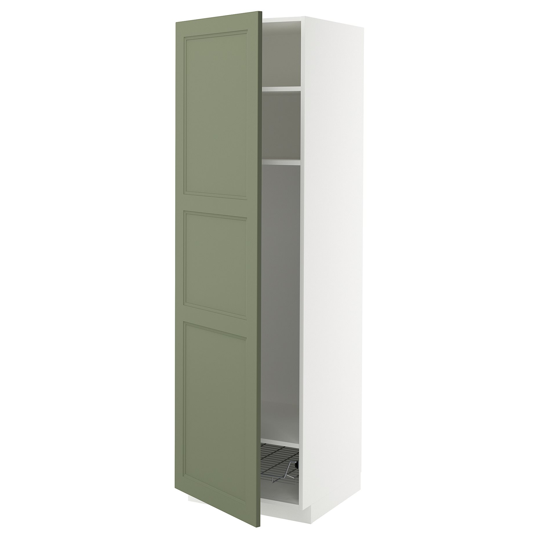 METOD, висок шкаф с рафтове/тел. кошница, 895.185.13