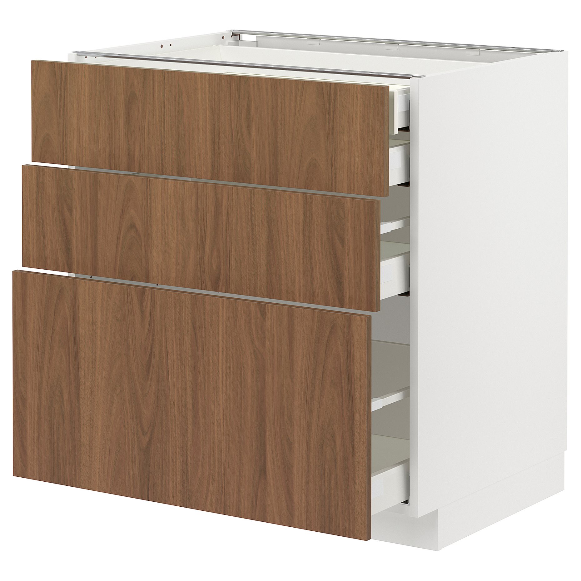 METOD/MAXIMERA, долен шкаф с 3 чела/2 ниски + 1 средно + 1 високо чекм., 895.196.02