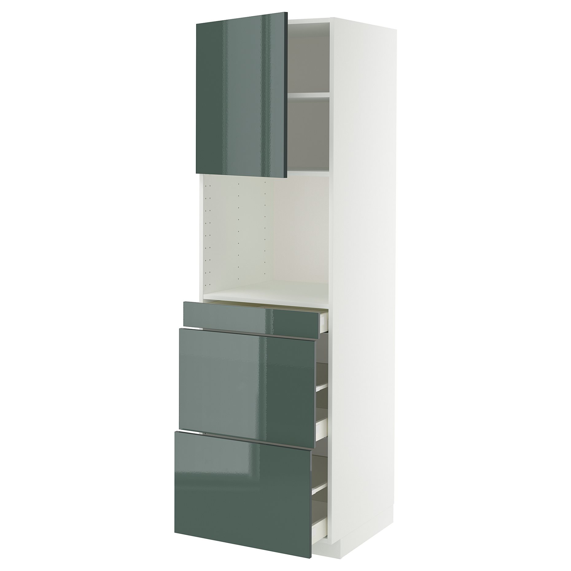 METOD/MAXIMERA, висок шкаф за комби микров., врата/3 чекм., 895.859.13