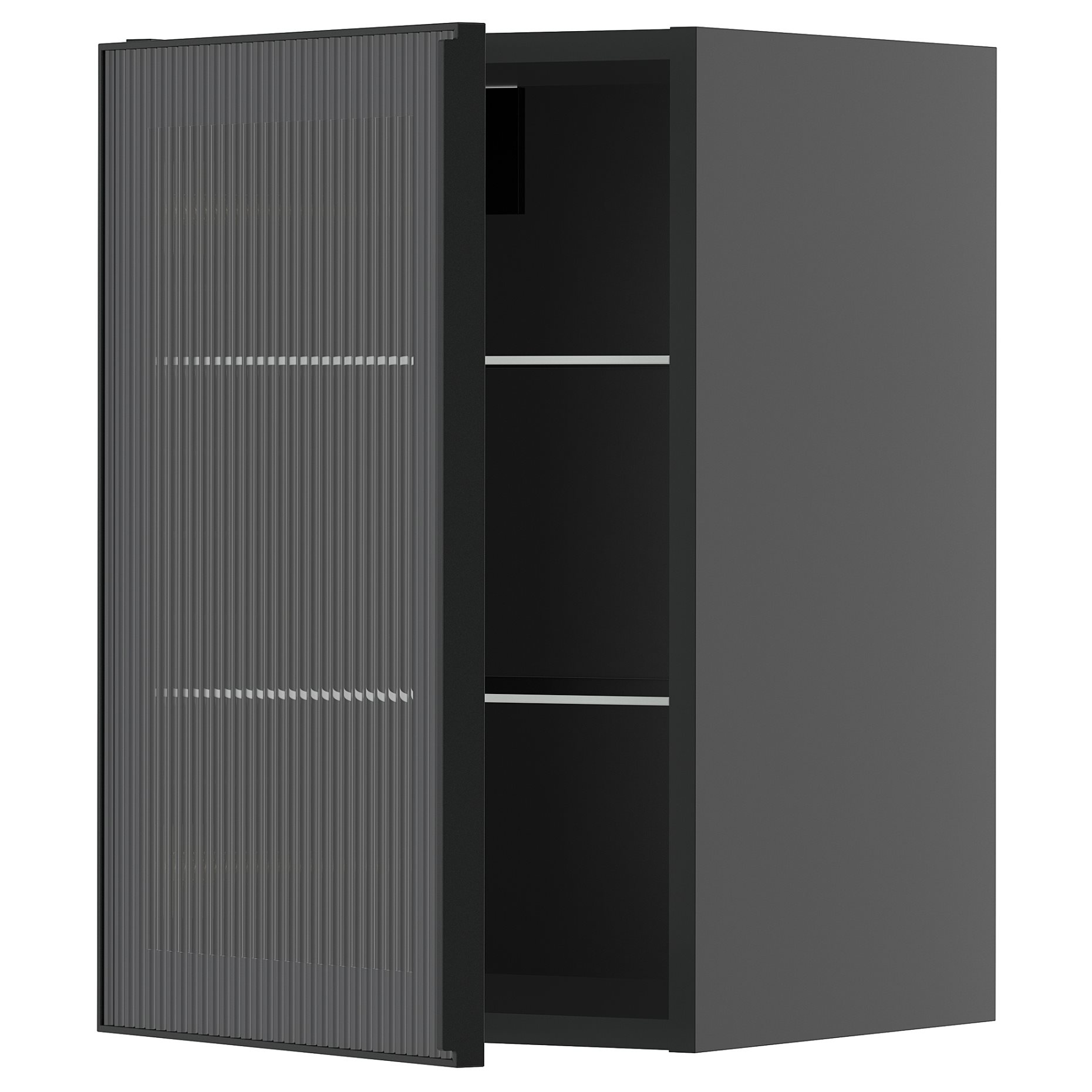 METOD, стенен шкаф с рафтове/стъклена врата, 895.894.21
