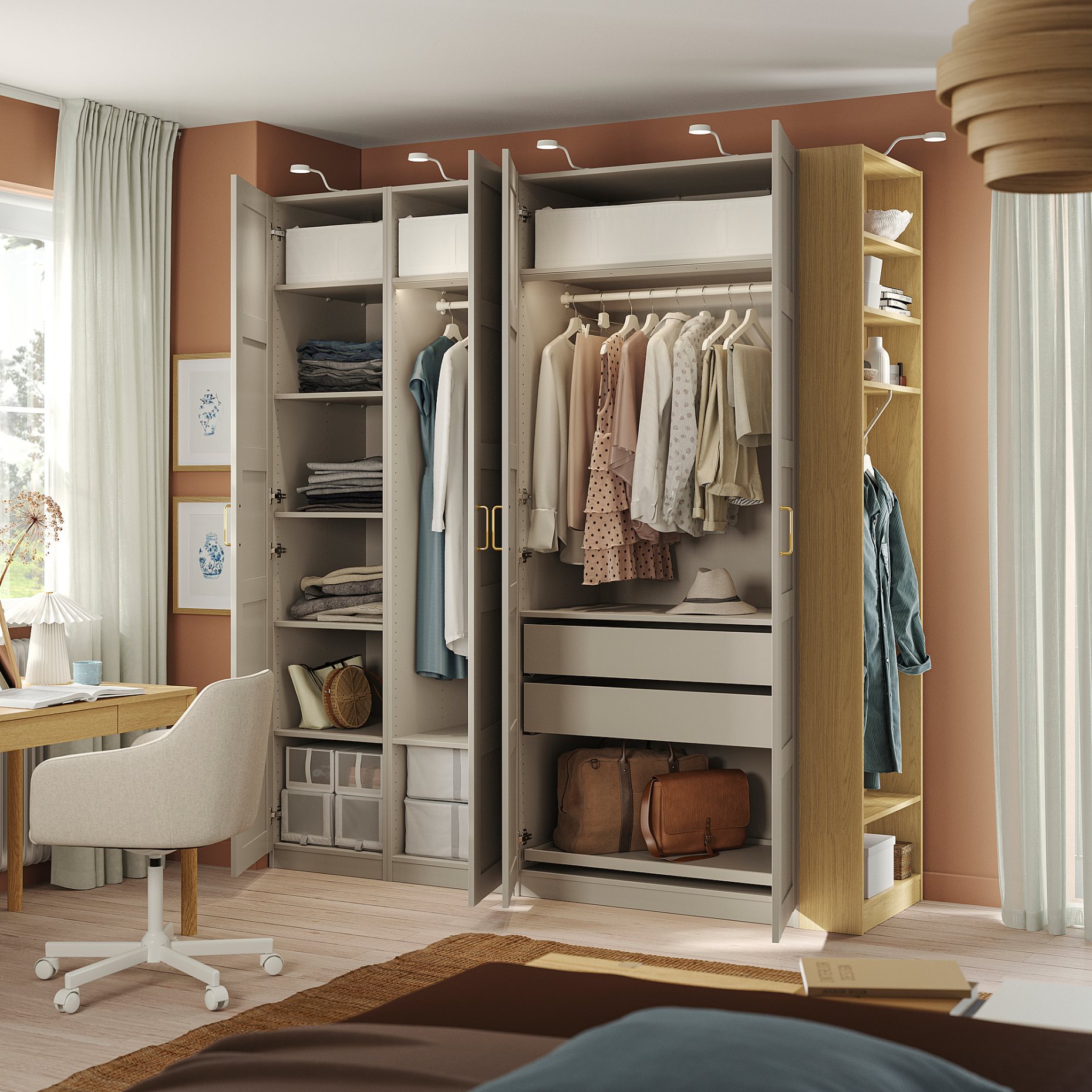 PAX/BERGSBO, гардероб - комбинация, 896.070.95