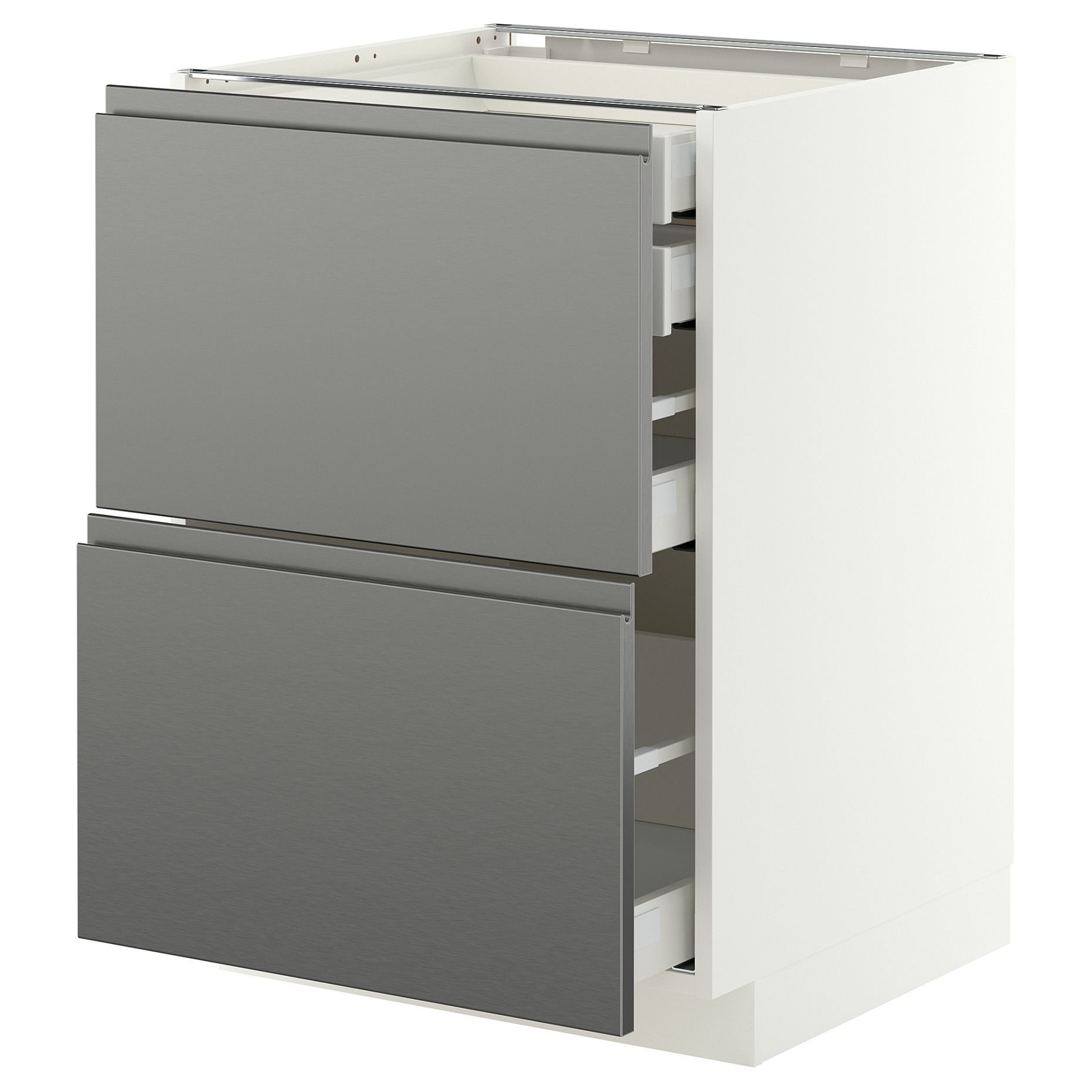 METOD/MAXIMERA, долен шкаф с 2 чела/2 ниски + 1 средно + 1 високо чекм., 60x60 см, 896.278.85