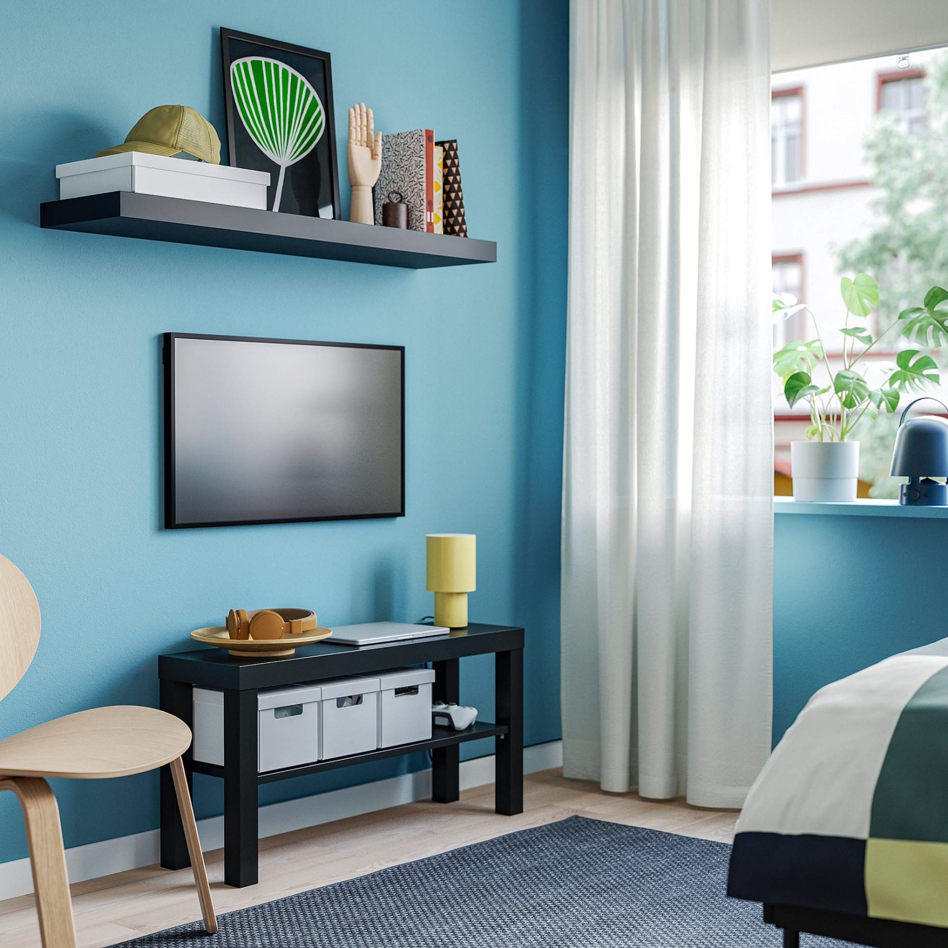 LACK, TV шкаф, 90x26 см, черно, 902.432.97