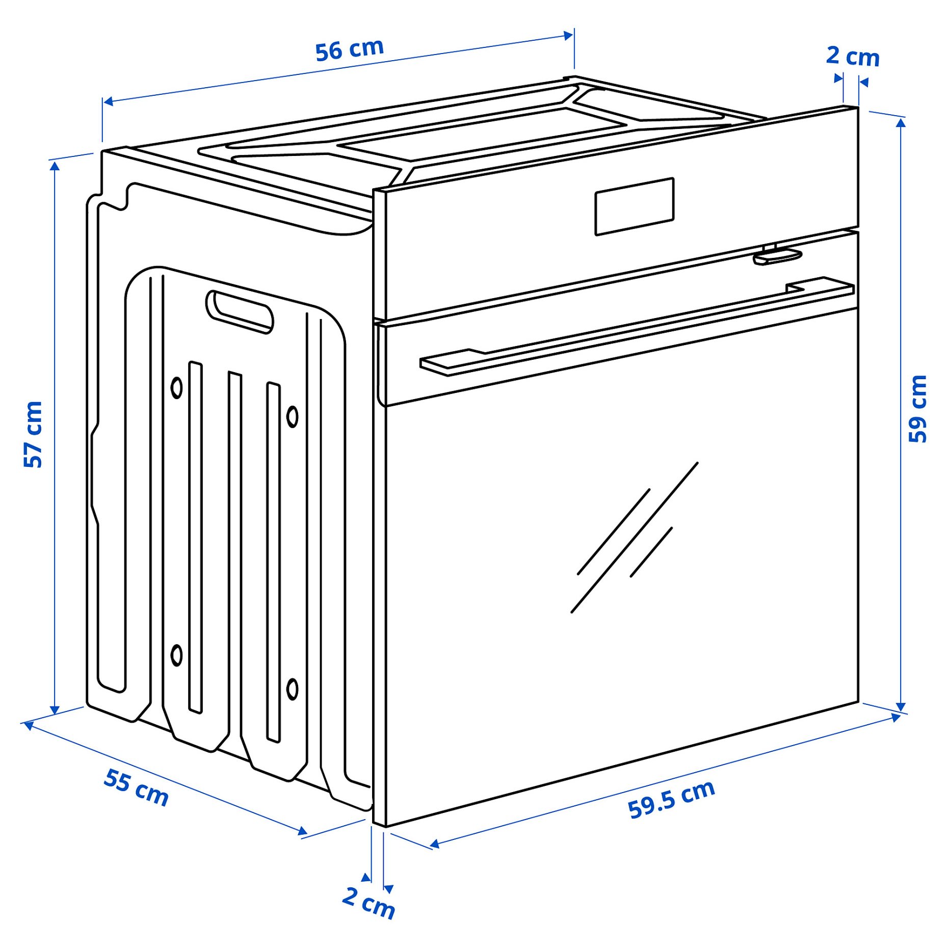 FRILLESBO, фурна с вентилатор, ф-я за готвене с горещ въздух, пиролит., IKEA 700, 906.002.86