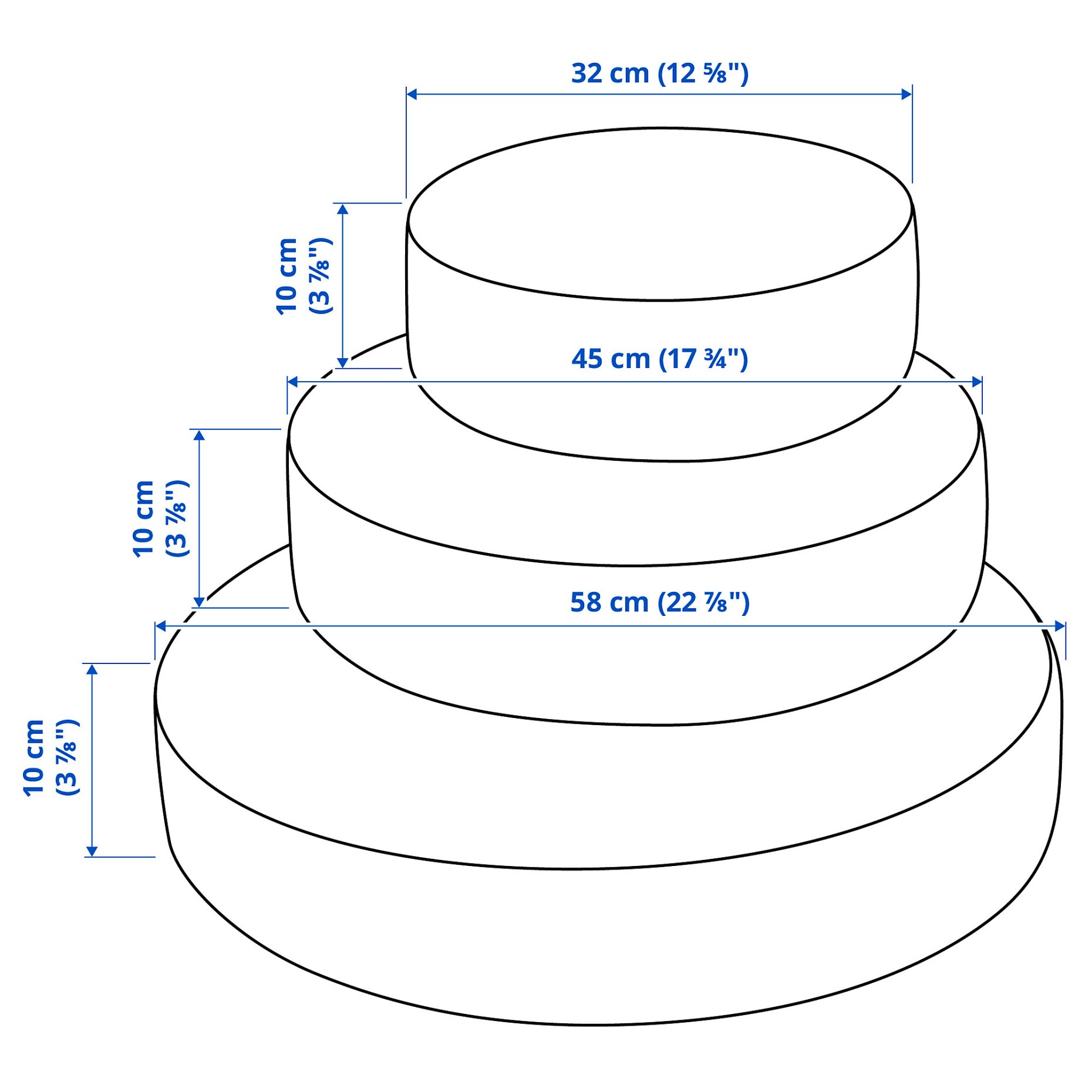 GREJSIMOJS, възглавница за под, к-т от 3, 906.020.11