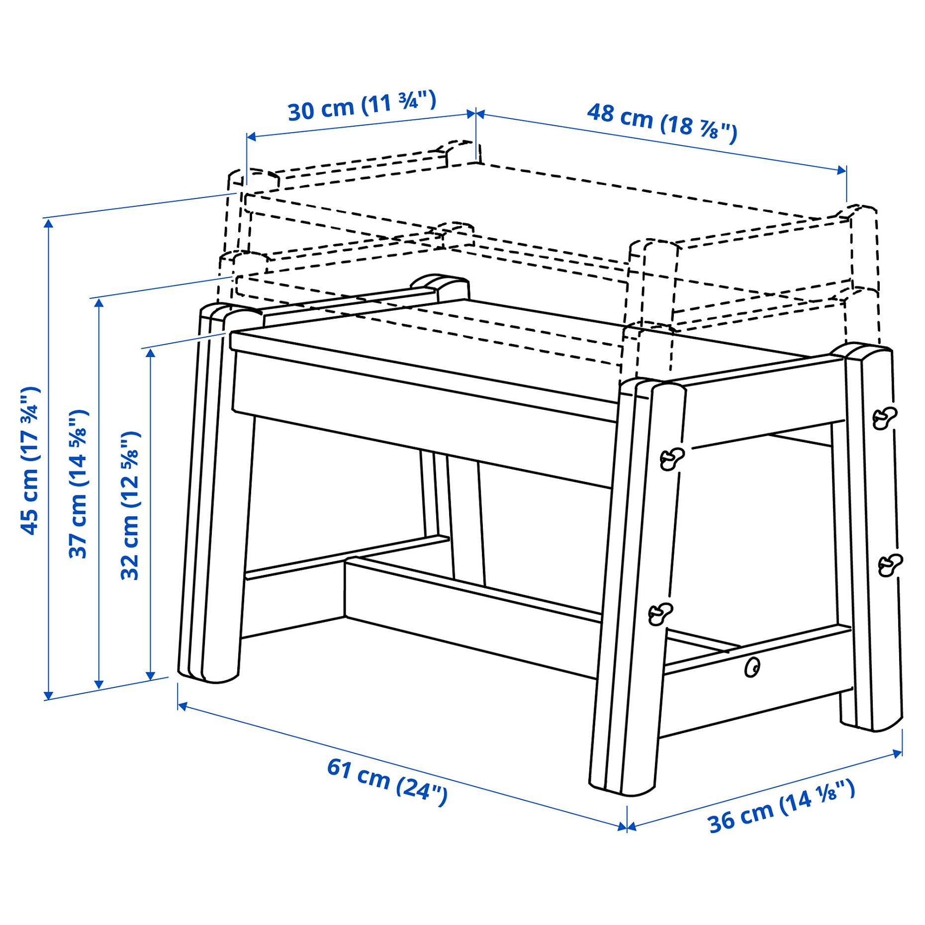 FLISAT, детска пейка, регулируема височина, 906.091.78