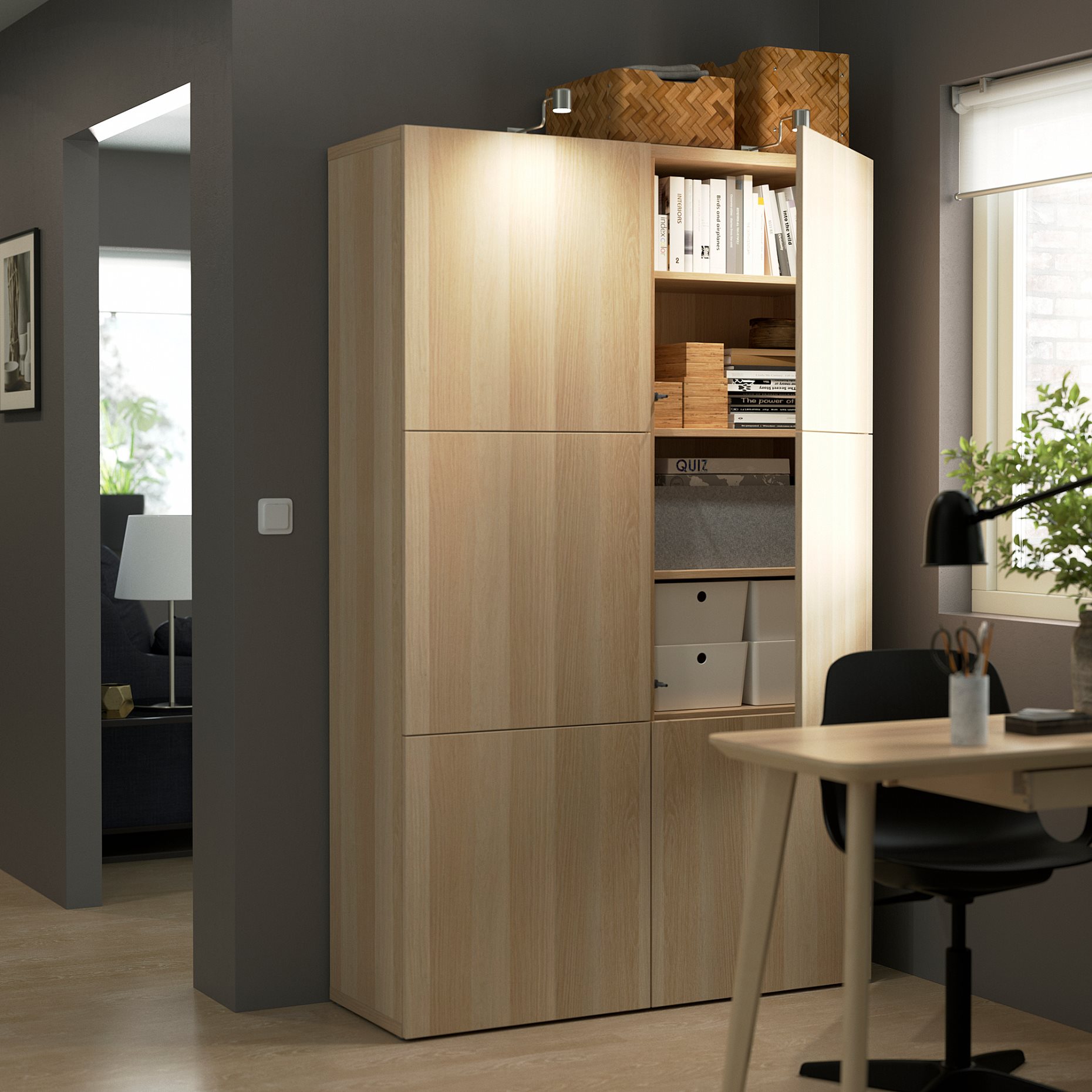 BESTÅ, комбиниран артикул за съхранение с врати, 990.715.07