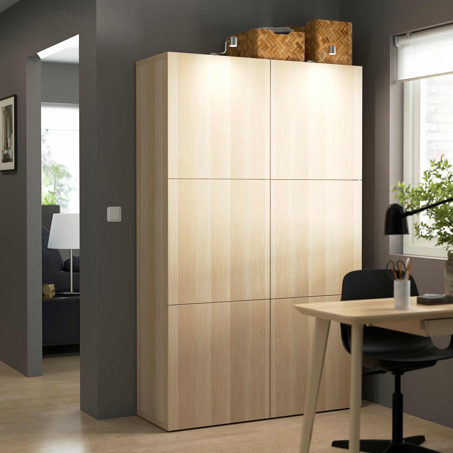 BESTÅ, комбиниран артикул за съхранение с врати, 990.715.07