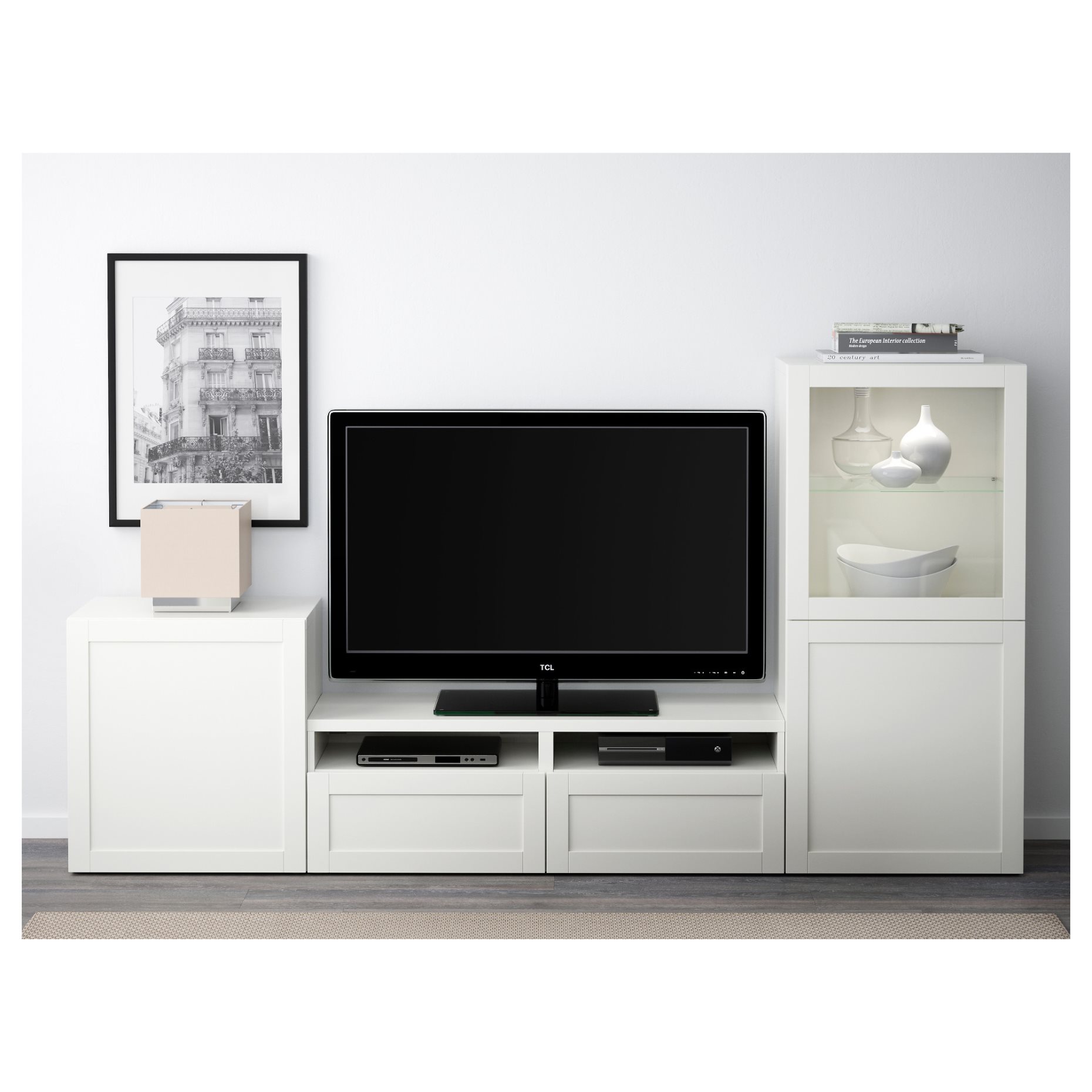 BESTÅ, TV секция със стъклени врати, 991.901.57