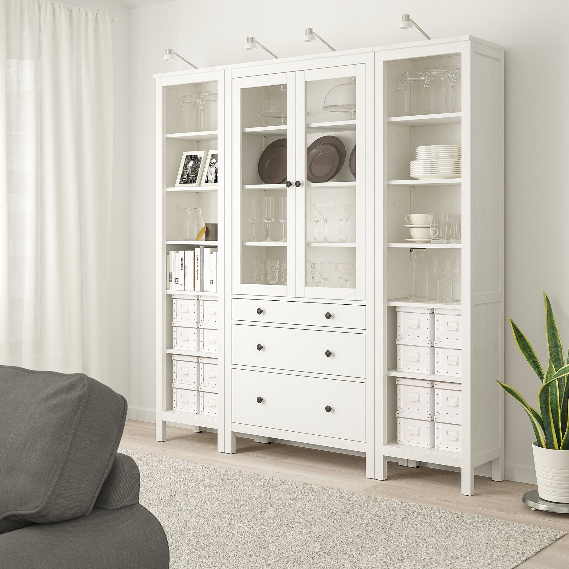 HEMNES, комбиниран артикул за съхранение с врати/чекмеджета, 992.342.55