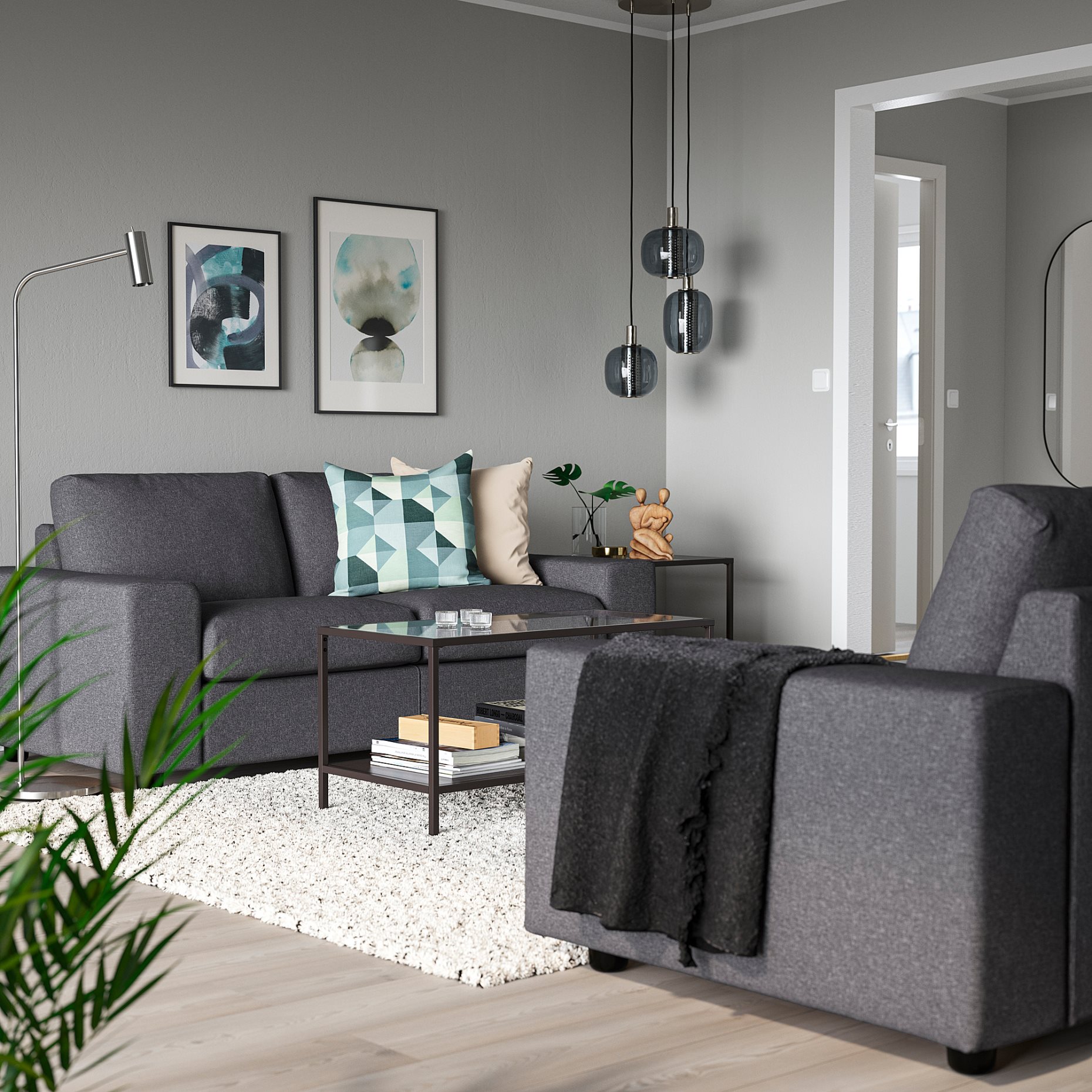 VIMLE, 2-местен диван с широки подлакътници, 994.005.46